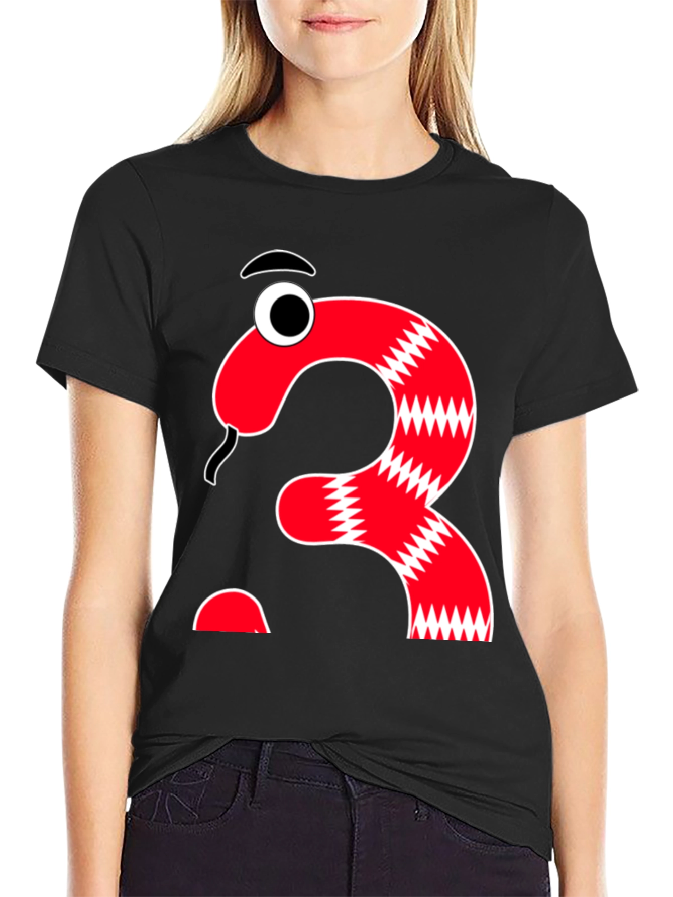 Funny Cartoon Snake Number Three T-Shirt