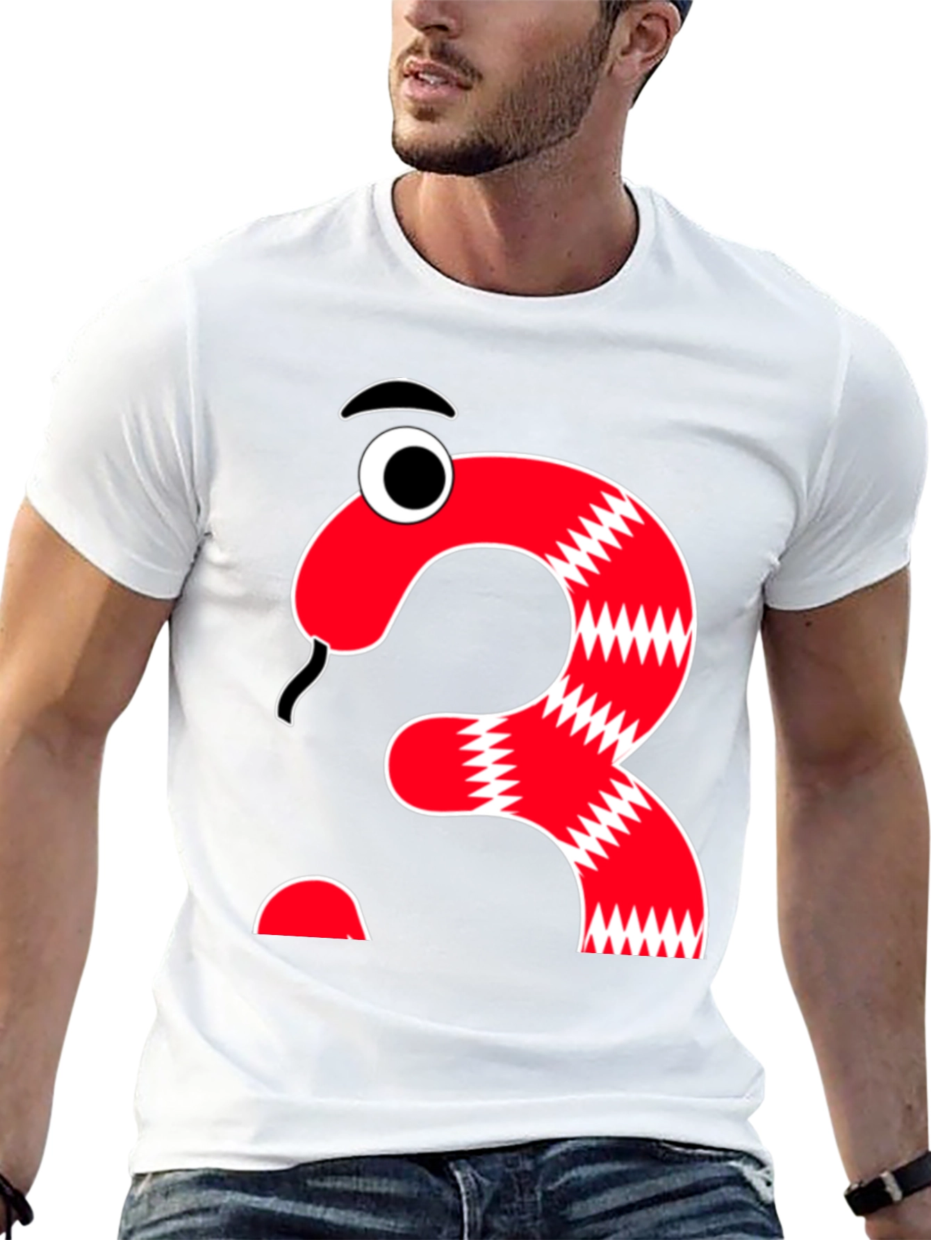 Funny Cartoon Snake Number Three T-Shirt