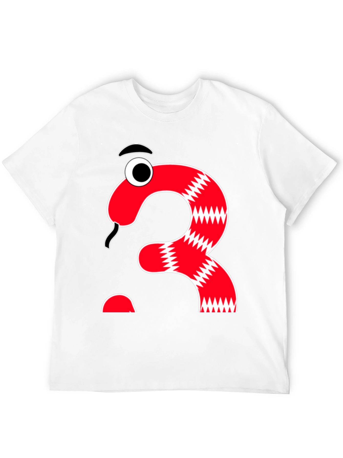 Funny Cartoon Snake Number Three T-Shirt