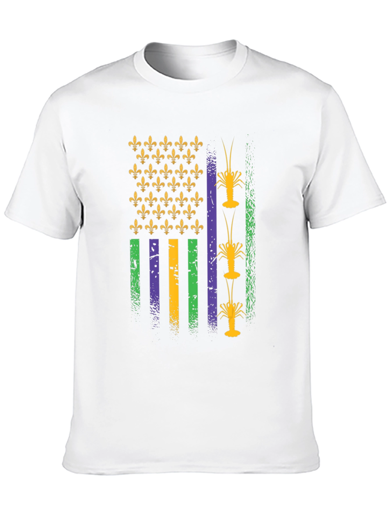 Mardi Gras Crawfish Flag T-Shirt