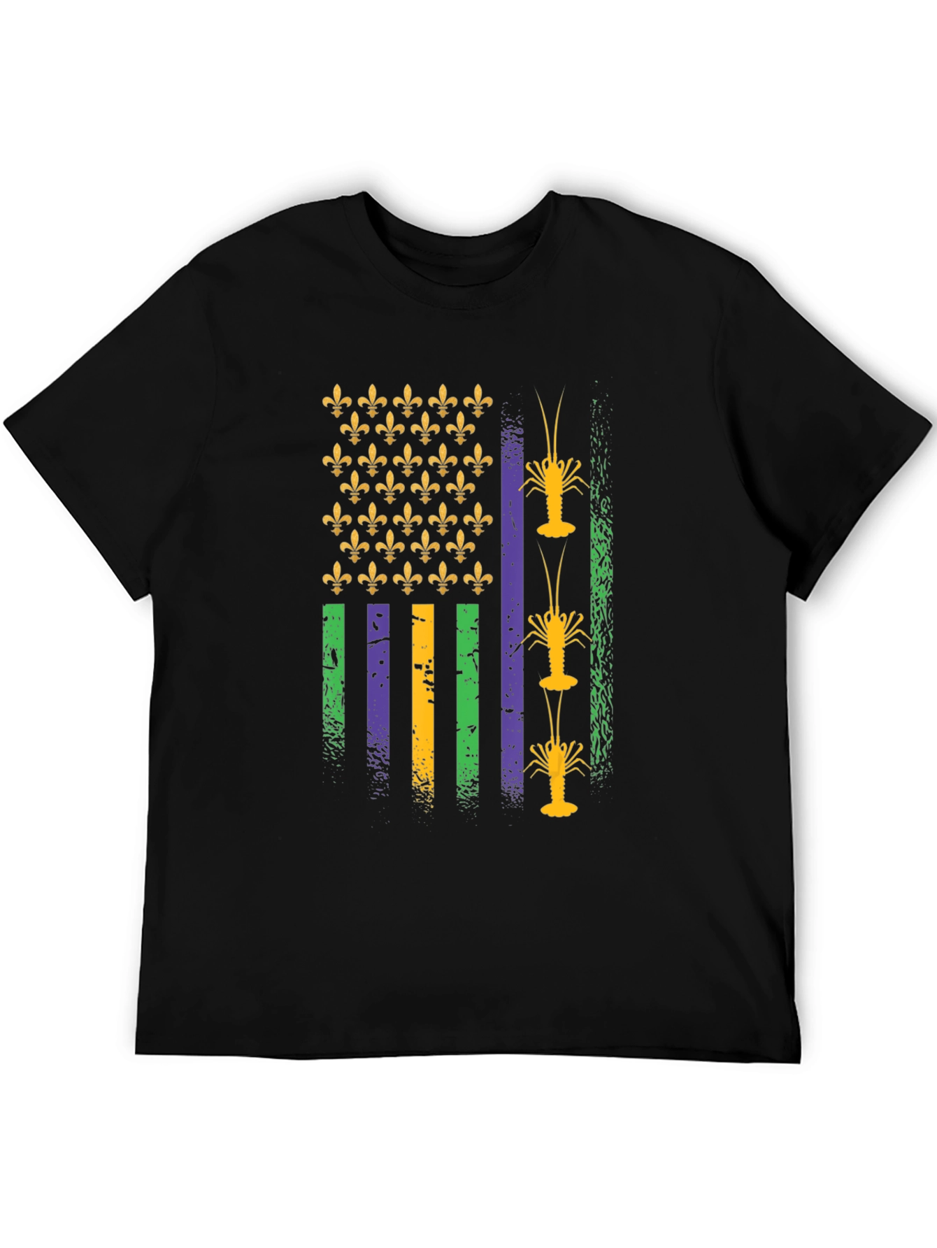 Mardi Gras Crawfish Flag T-Shirt
