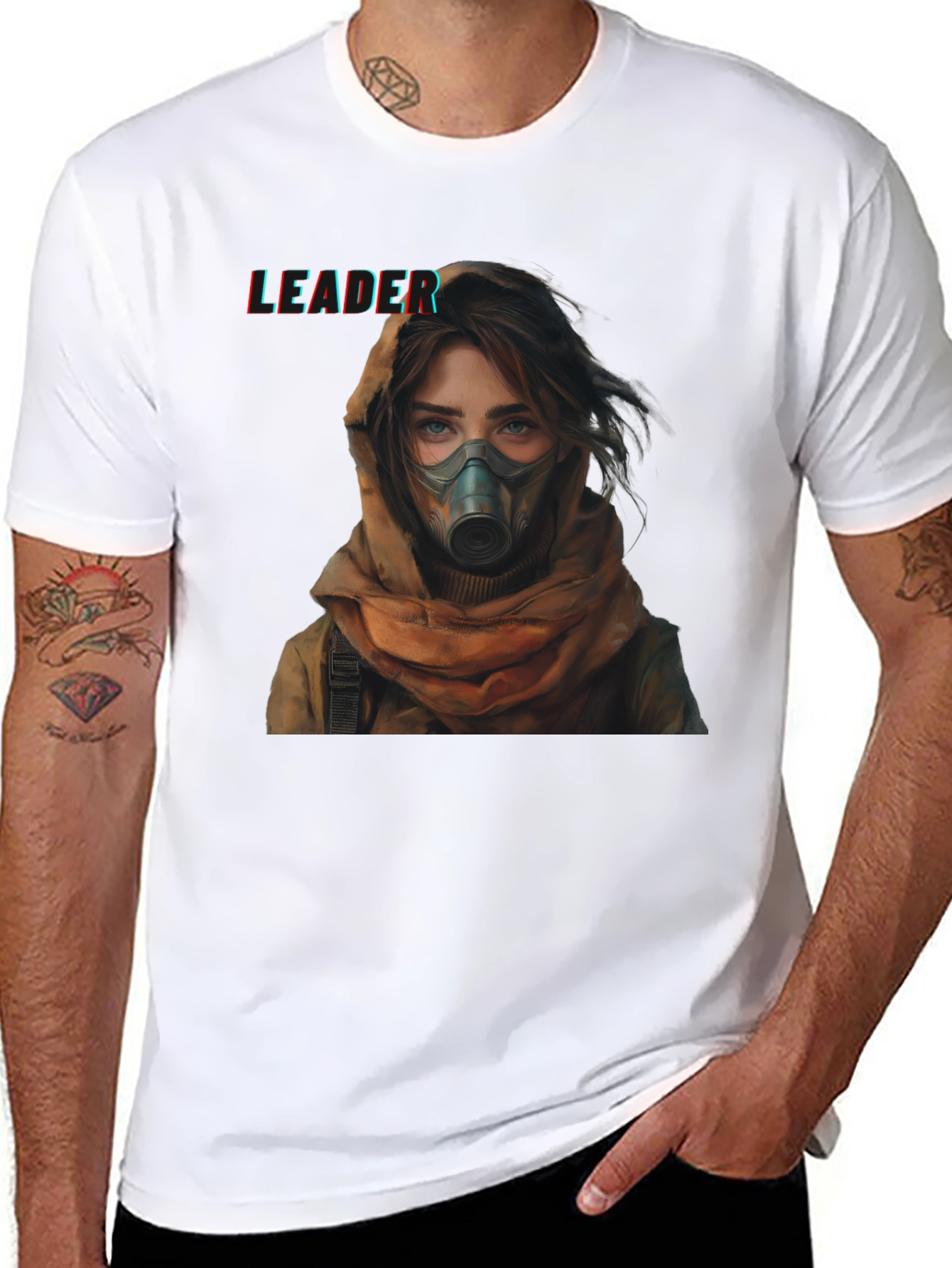 Leader Graphic T-Shirt - Woman in Gas Mask