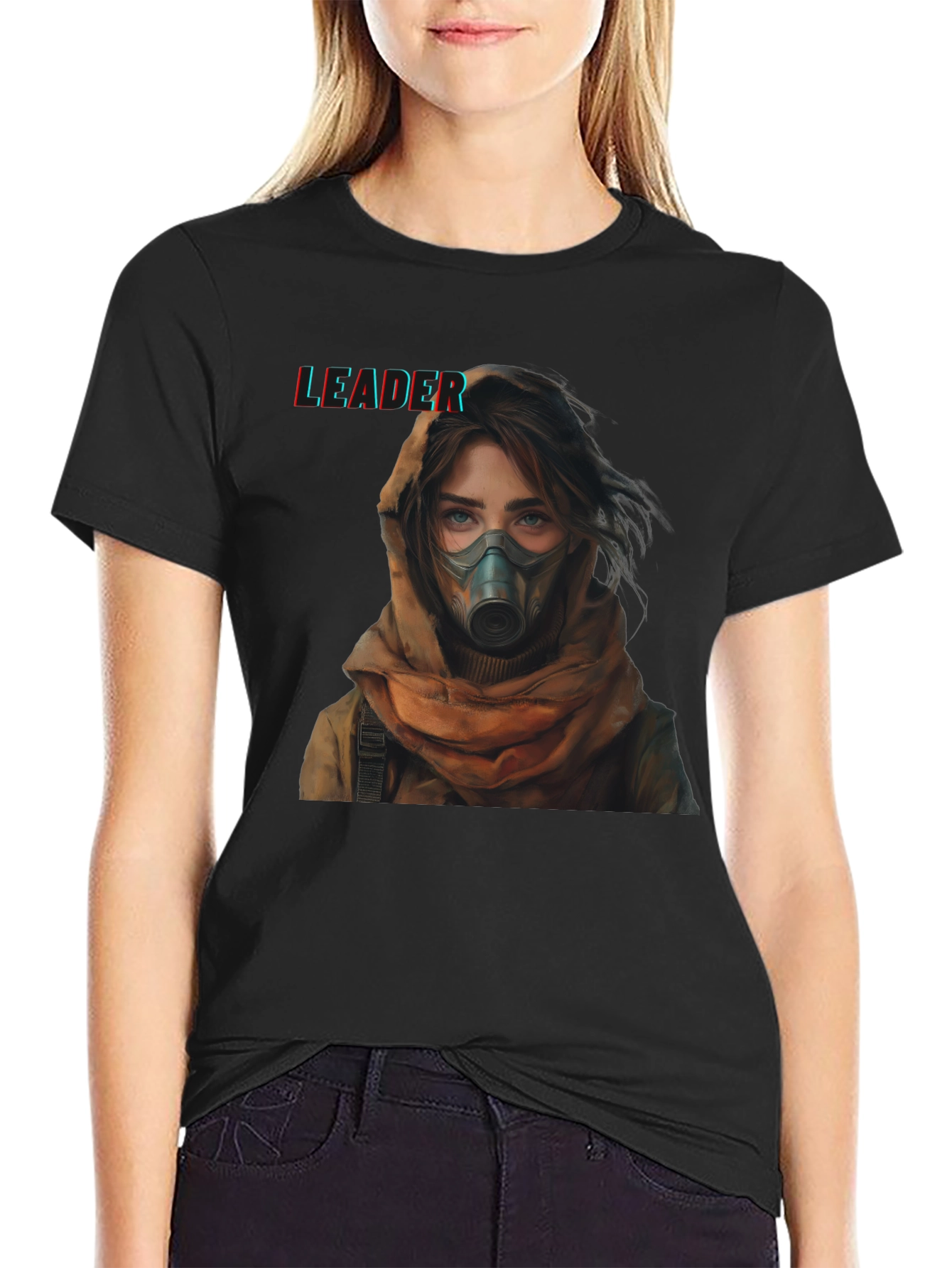 Leader Graphic T-Shirt - Woman in Gas Mask