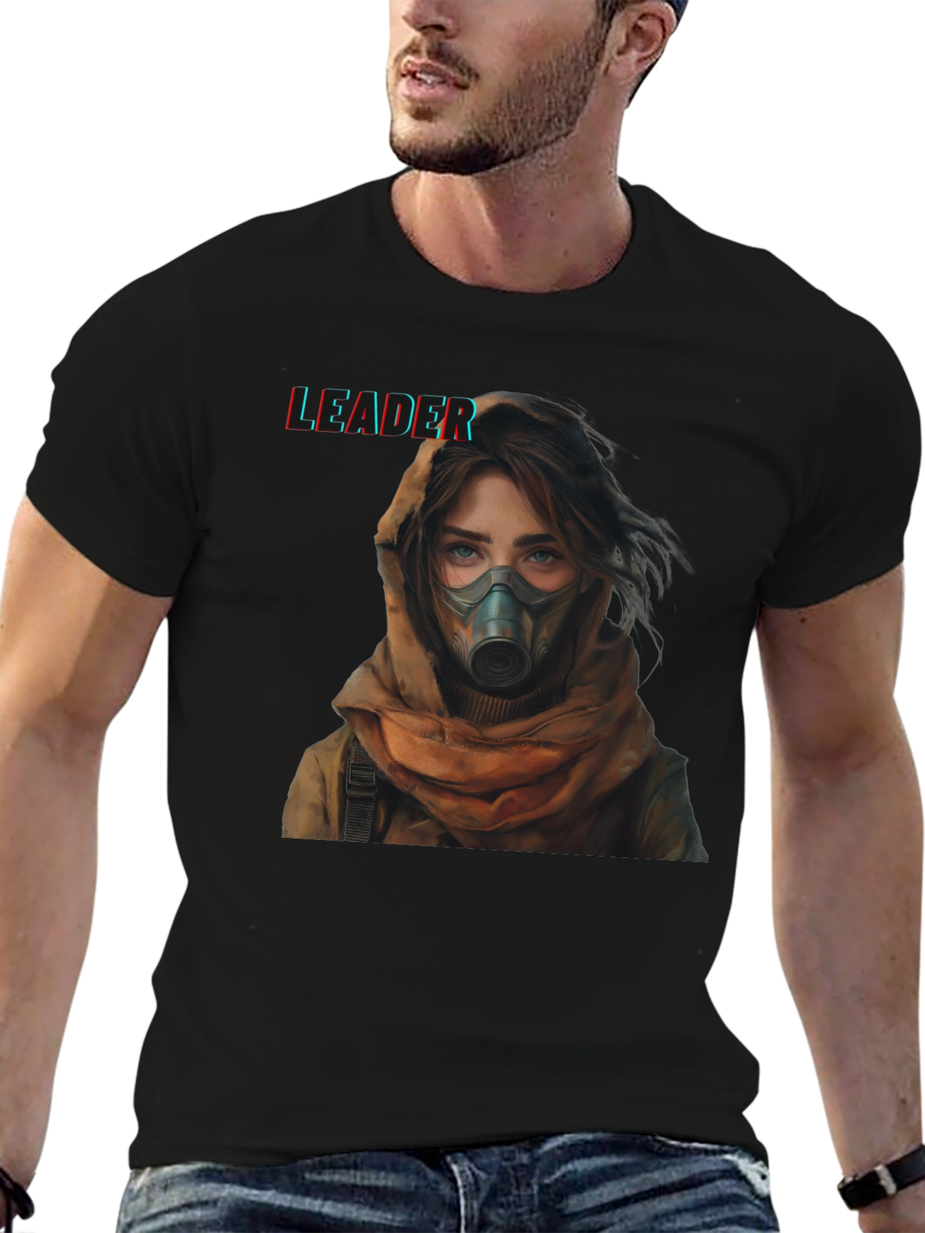 Leader Graphic T-Shirt - Woman in Gas Mask
