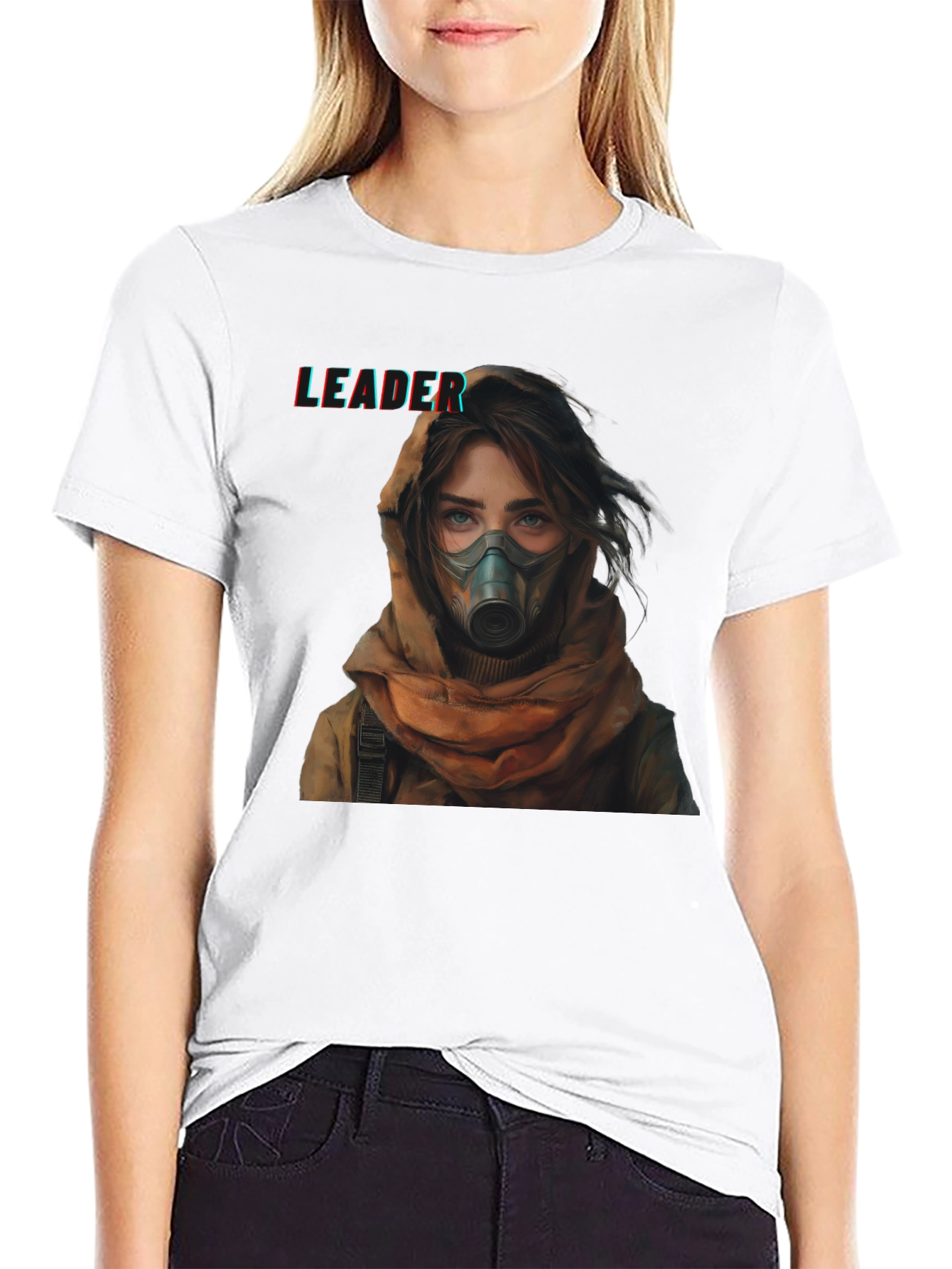 Leader Graphic T-Shirt - Woman in Gas Mask