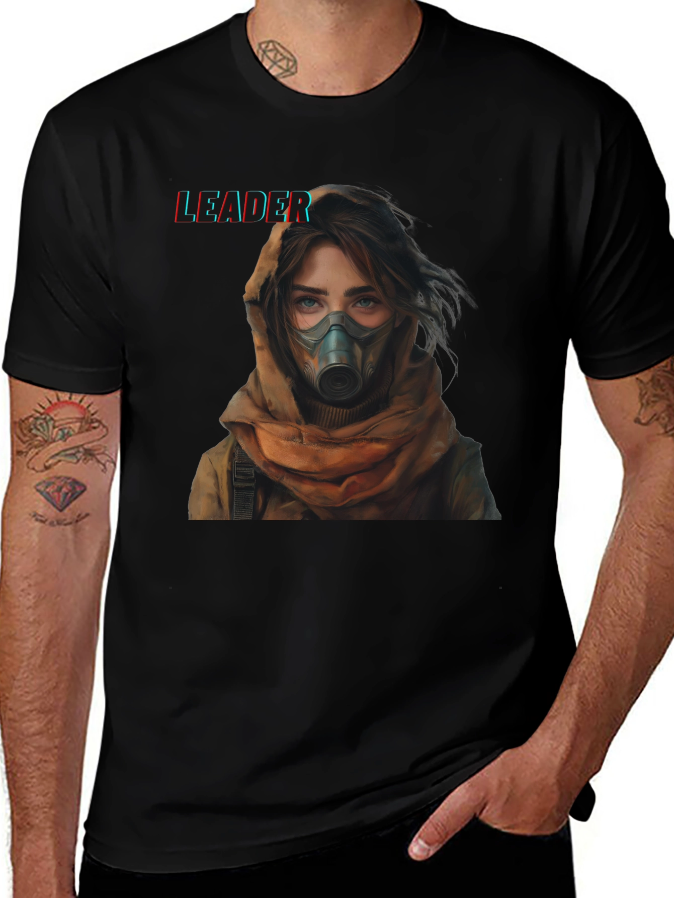 Leader Graphic T-Shirt - Woman in Gas Mask