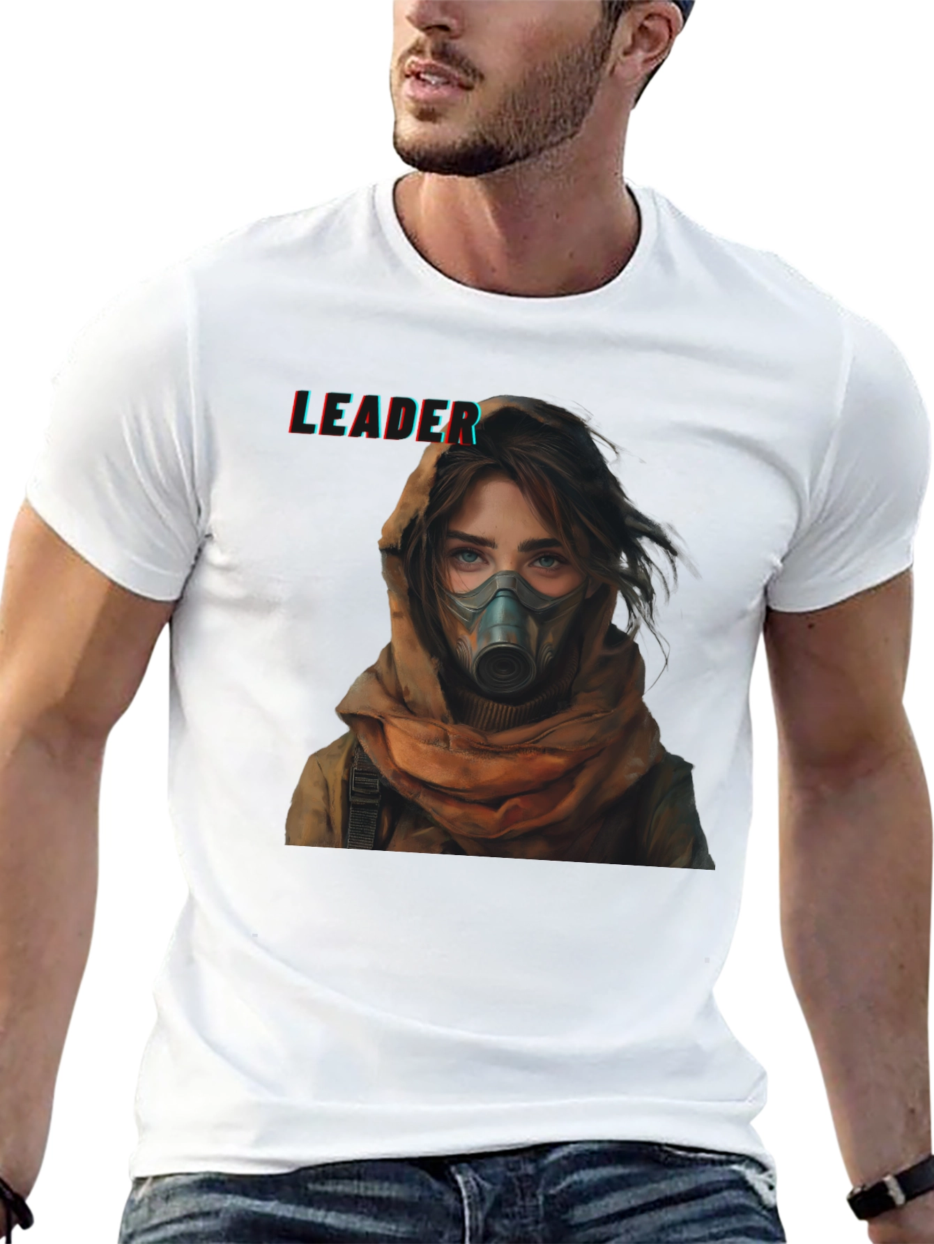 Leader Graphic T-Shirt - Woman in Gas Mask