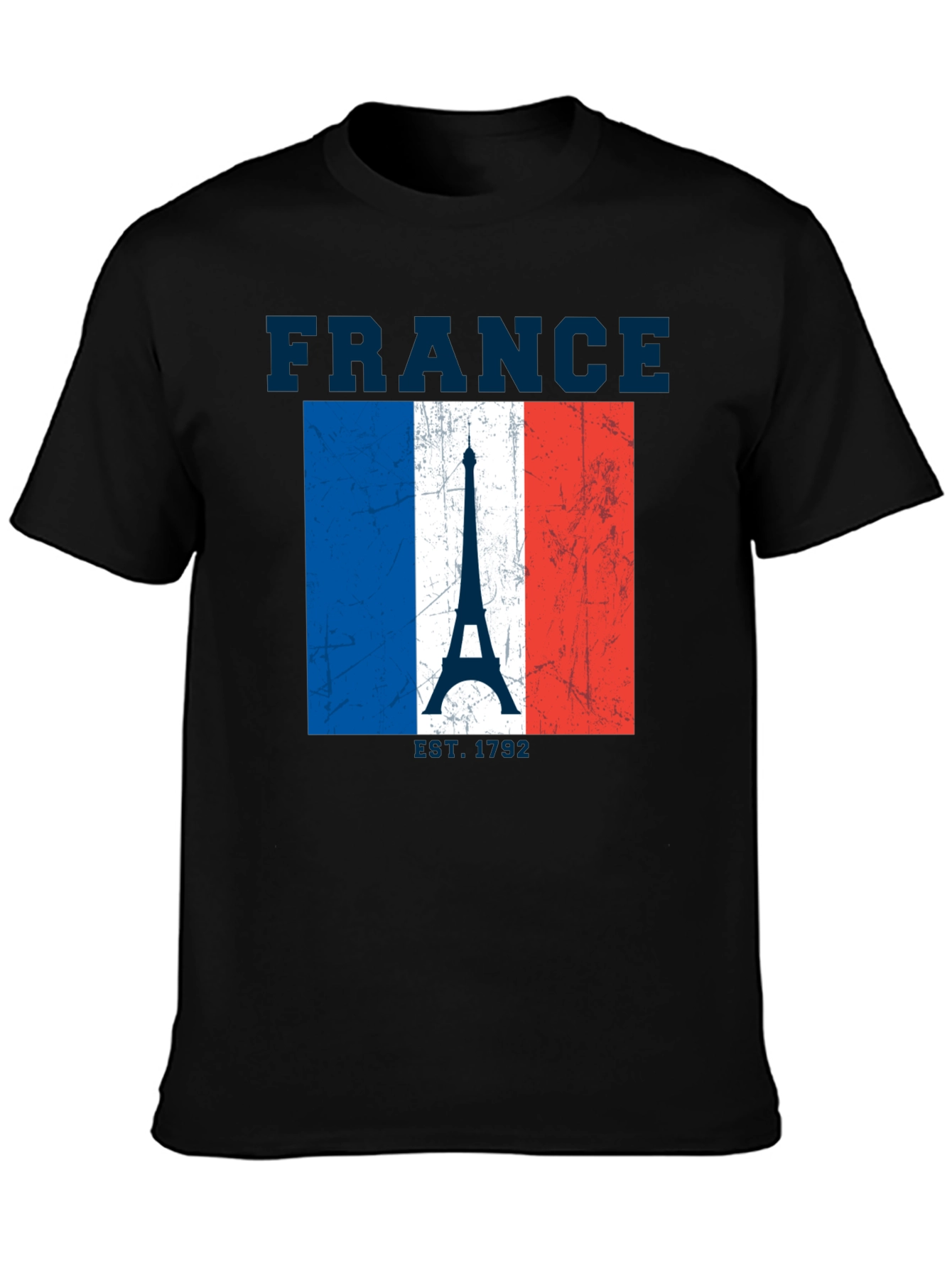 France Flag Eiffel Tower Graphic T-Shirt