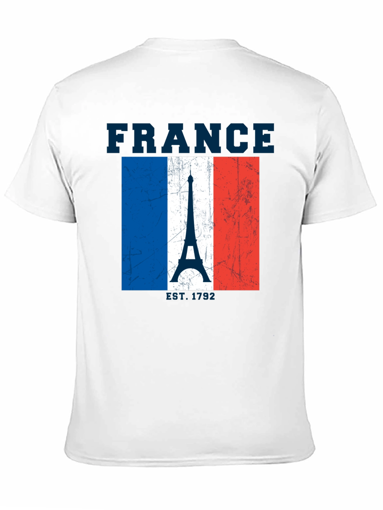 France Flag Eiffel Tower Graphic T-Shirt