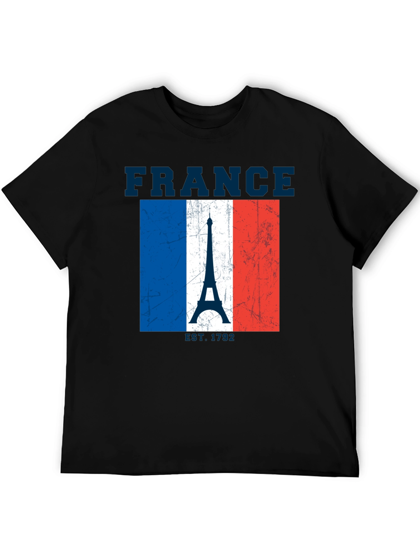France Flag Eiffel Tower Graphic T-Shirt
