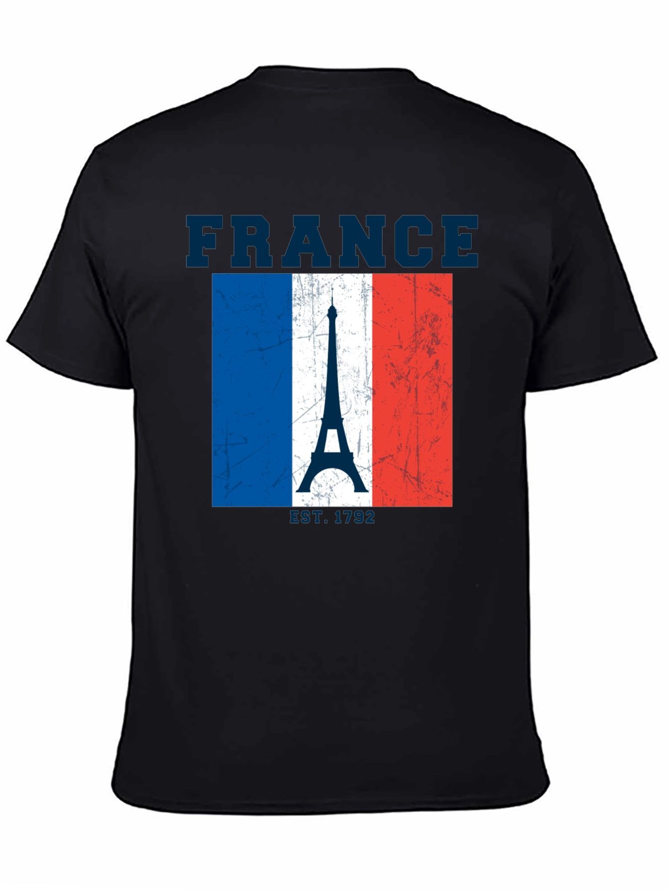 France Flag Eiffel Tower Graphic T-Shirt