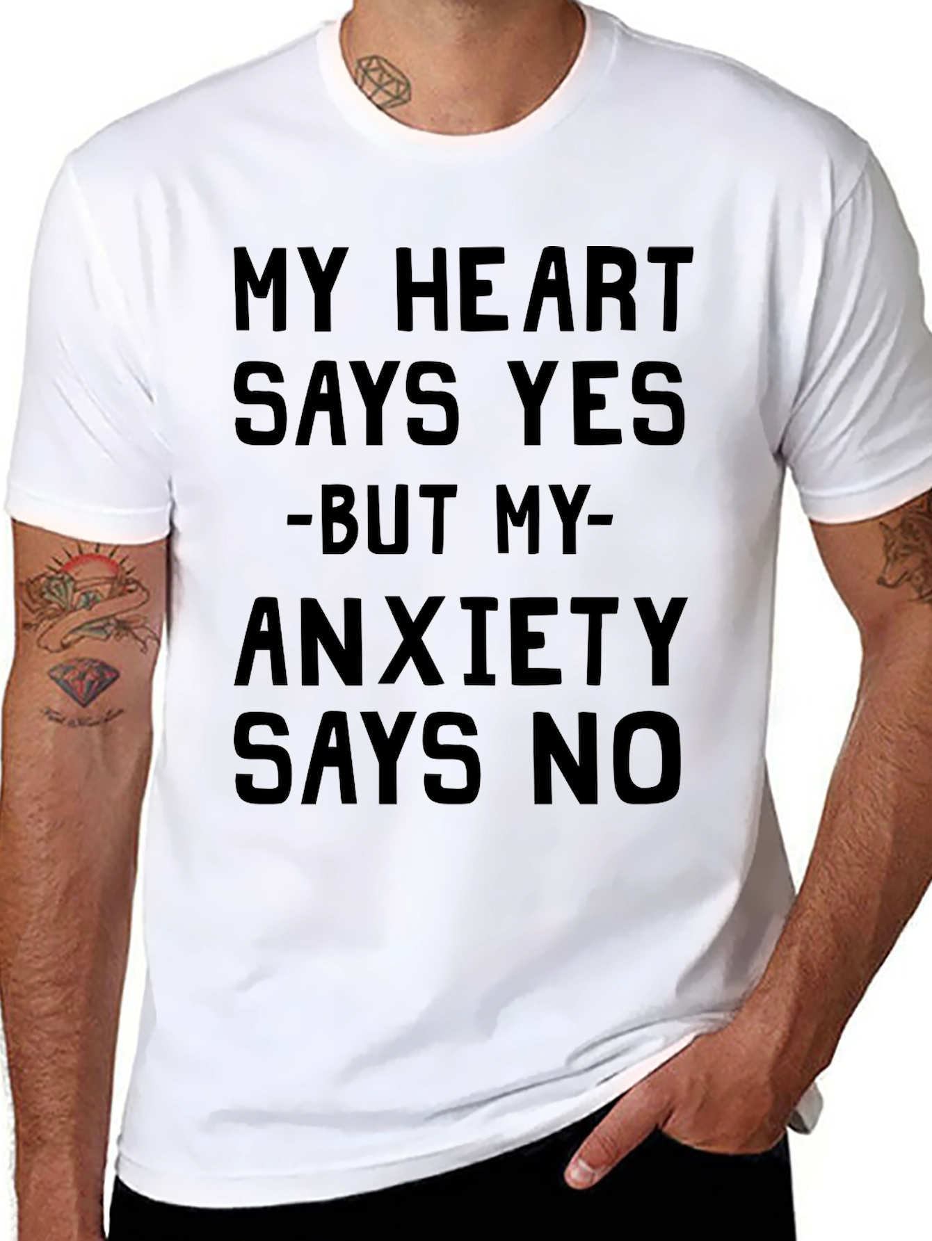 My Heart Says Yes T-Shirt - Anxiety Funny Tee