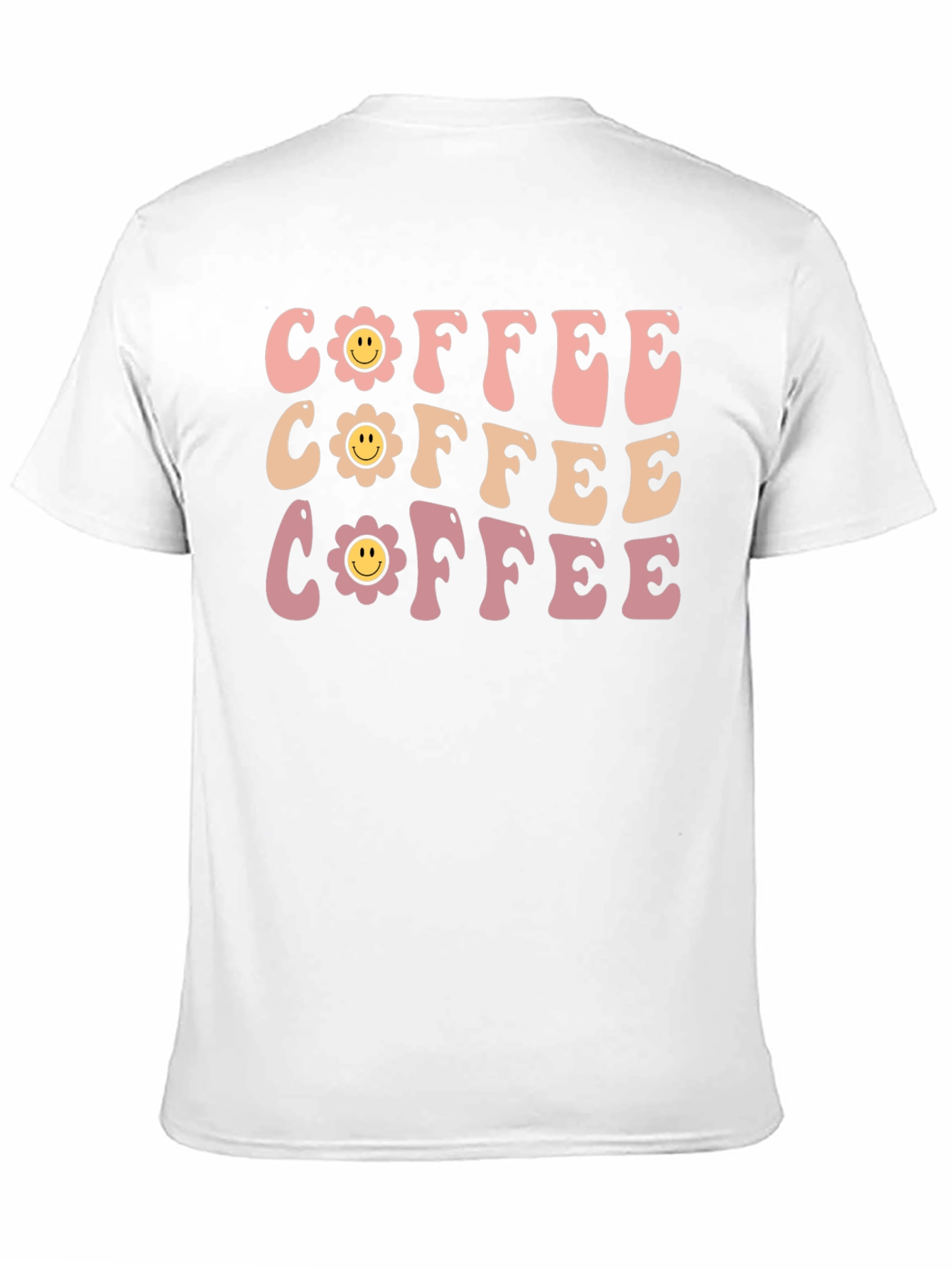 Retro Coffee Graphic Tee - Flower Power Design