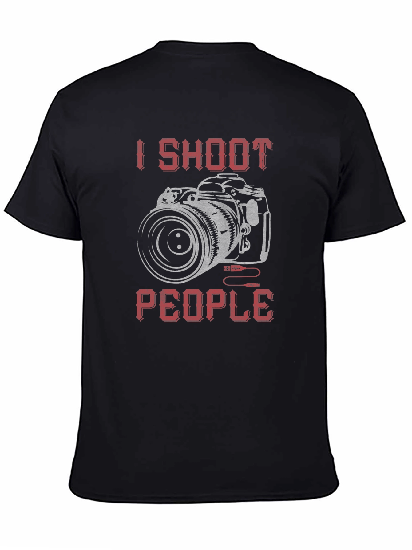 I Shoot People Camera Graphic Black T-Shirt