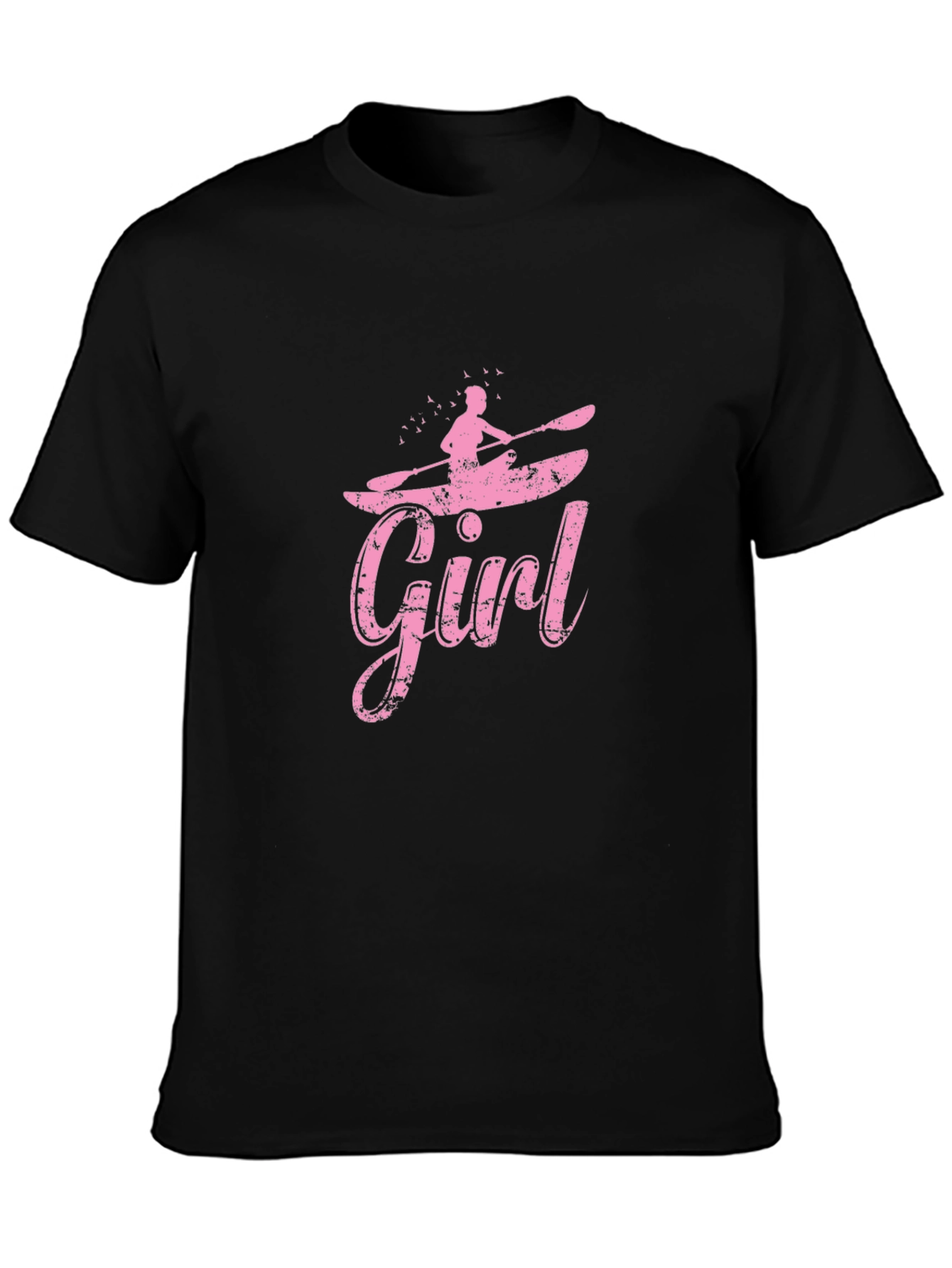Girl Kayaking Black T-Shirt