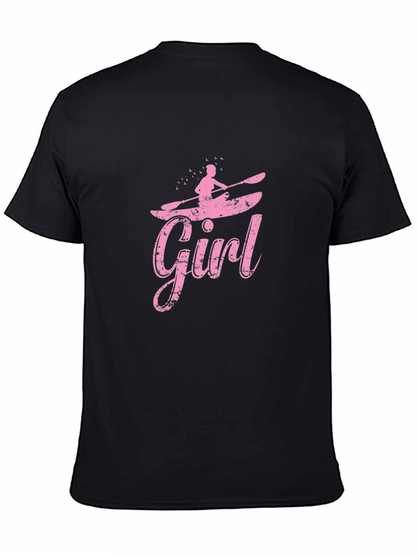 Girl Kayaking Black T-Shirt