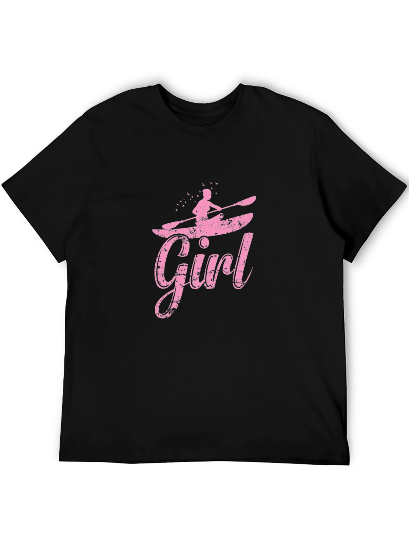 Girl Kayaking Black T-Shirt