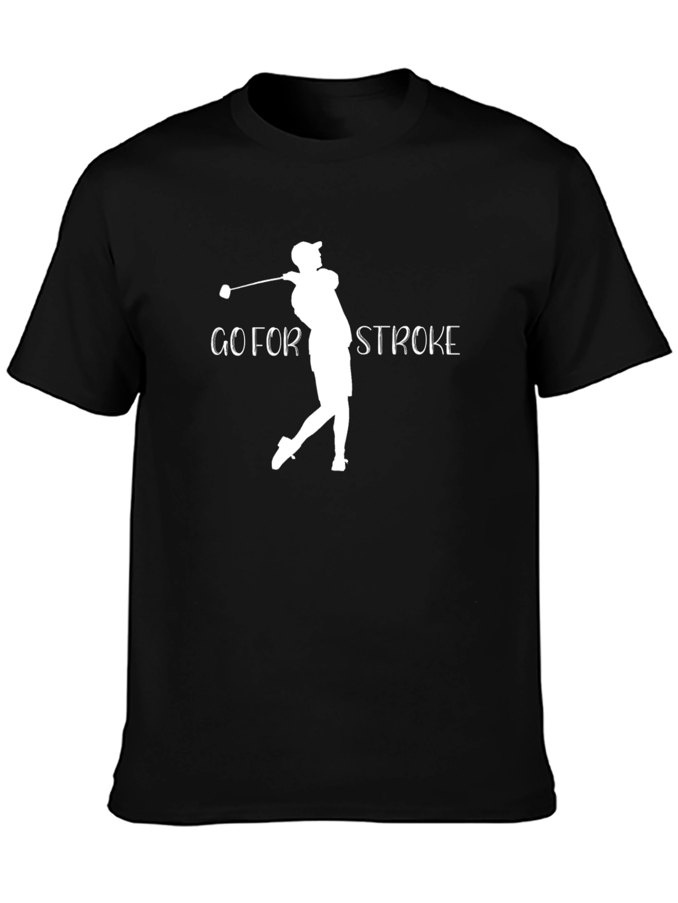 Go For Stroke Black T-Shirt Golf Graphic Tee