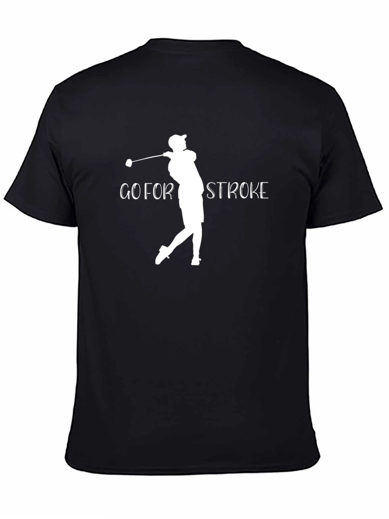 Go For Stroke Black T-Shirt Golf Graphic Tee