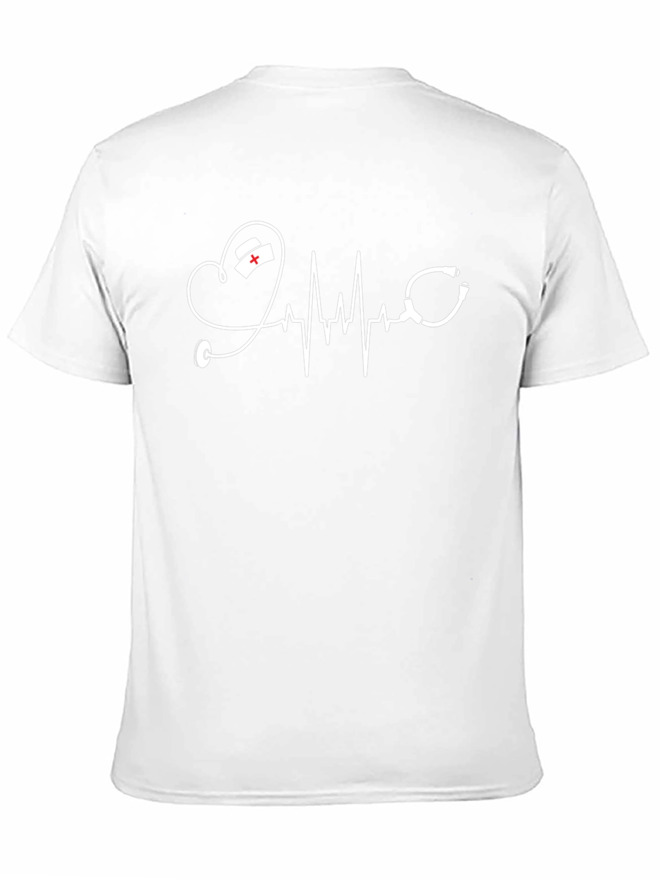 Heartbeat Nurse Stethoscope Graphic Tee - Black
