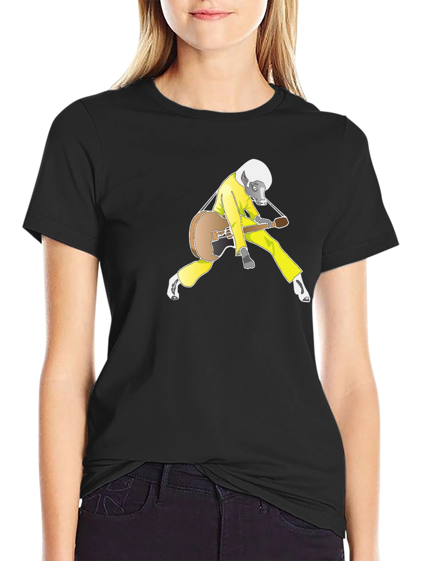 Cool Badger Guitarist Graphic Tee