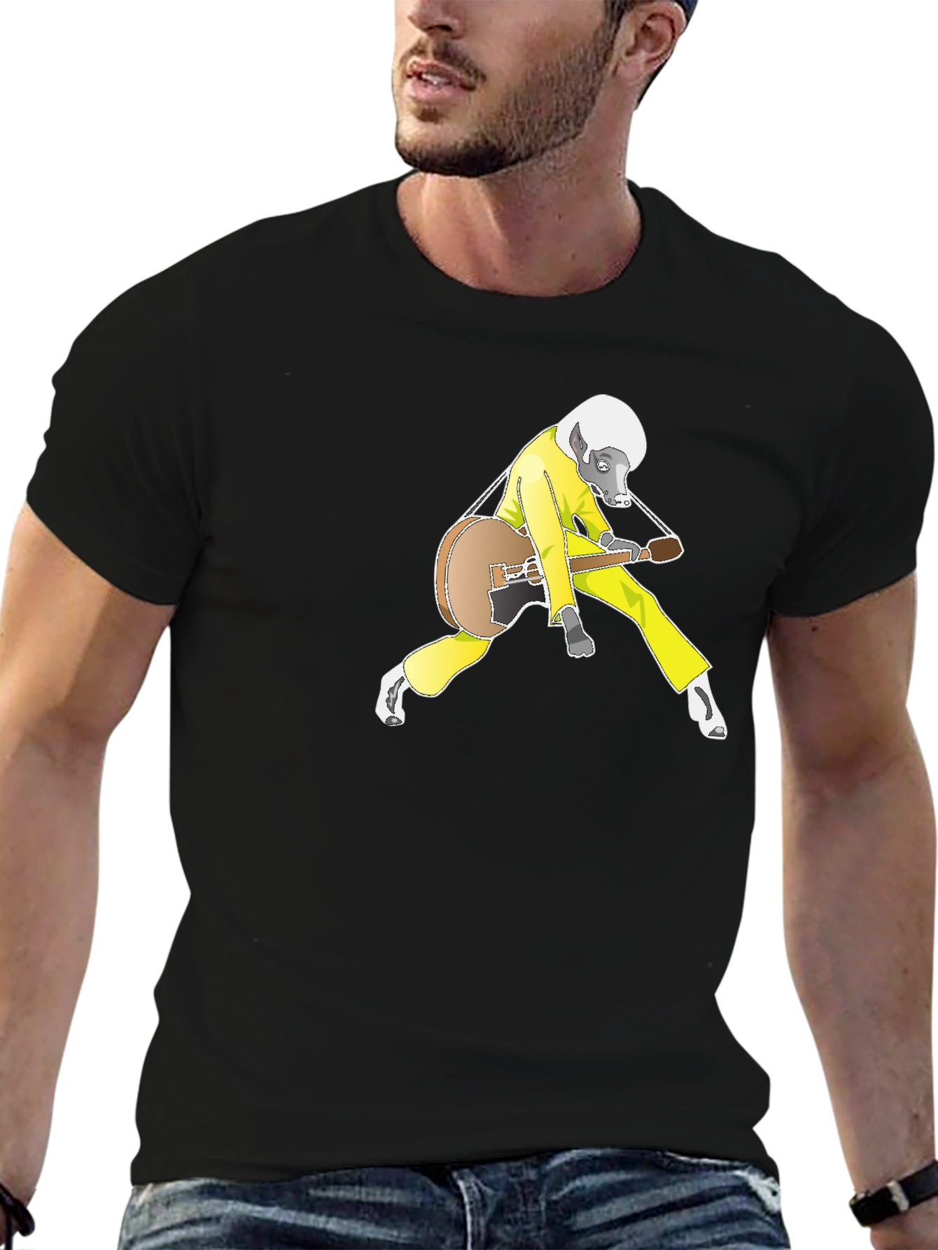 Cool Badger Guitarist Graphic Tee