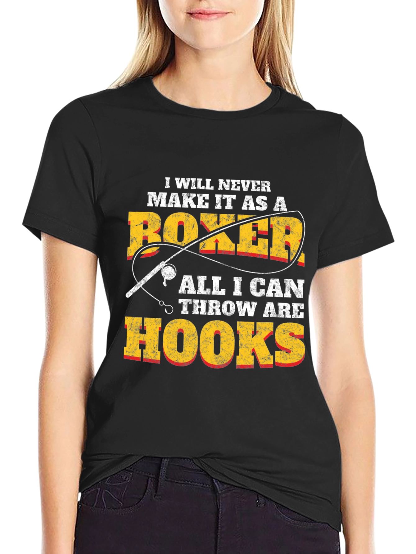Funny Fishing T-Shirt: Boxer Hook Throw
