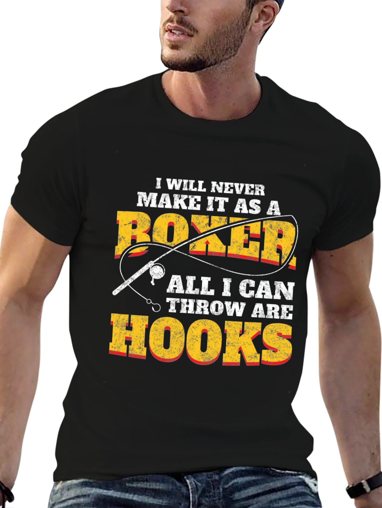 Funny Fishing T-Shirt: Boxer Hook Throw