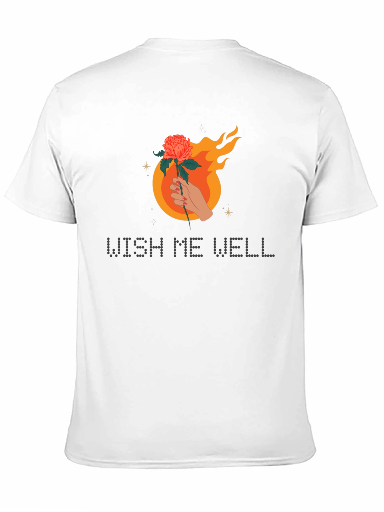 Wish Me Well Graphic Tee - Flaming Rose Design