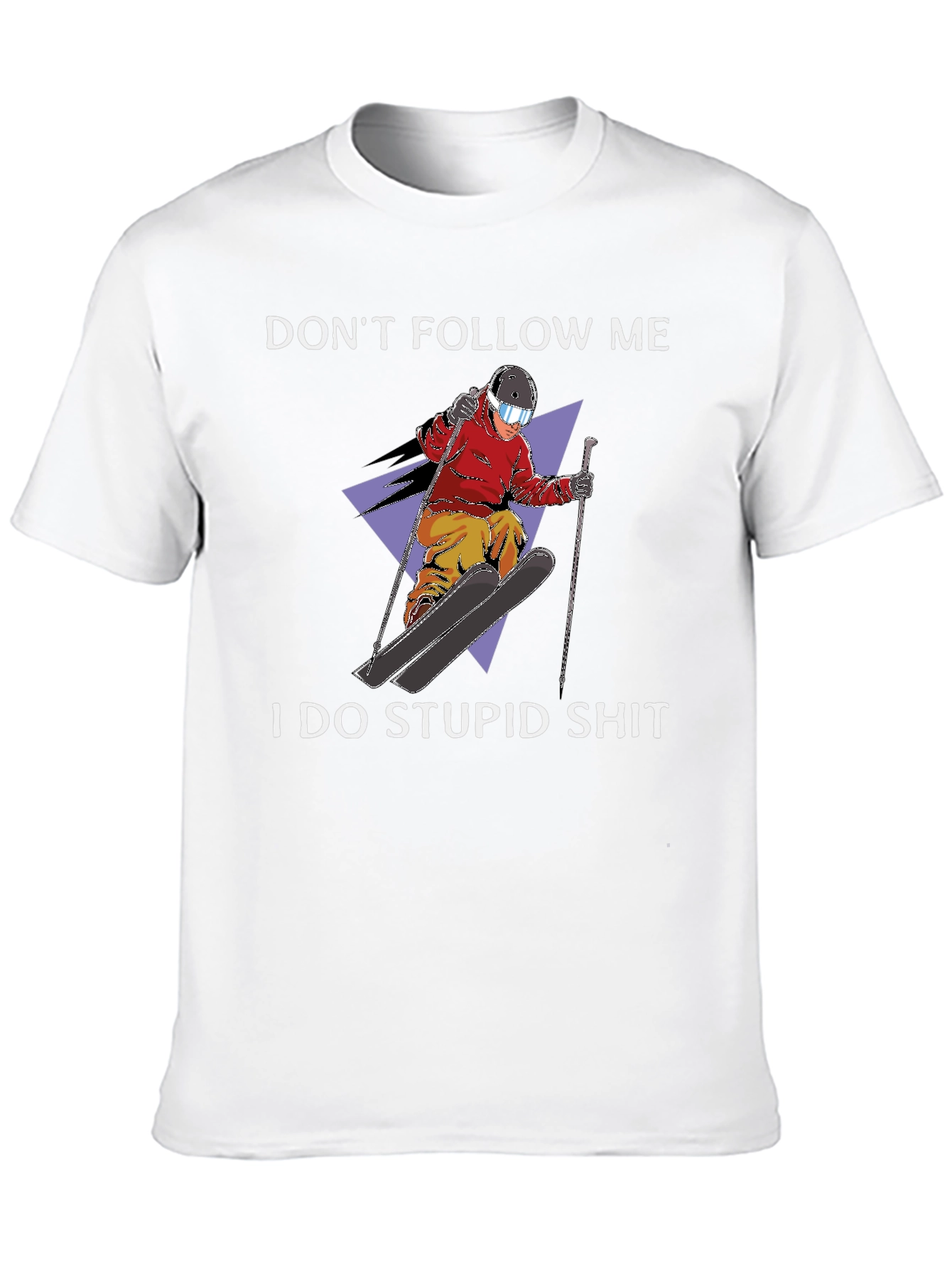 Dont Follow Me Graphic Tee - Skiing Humor