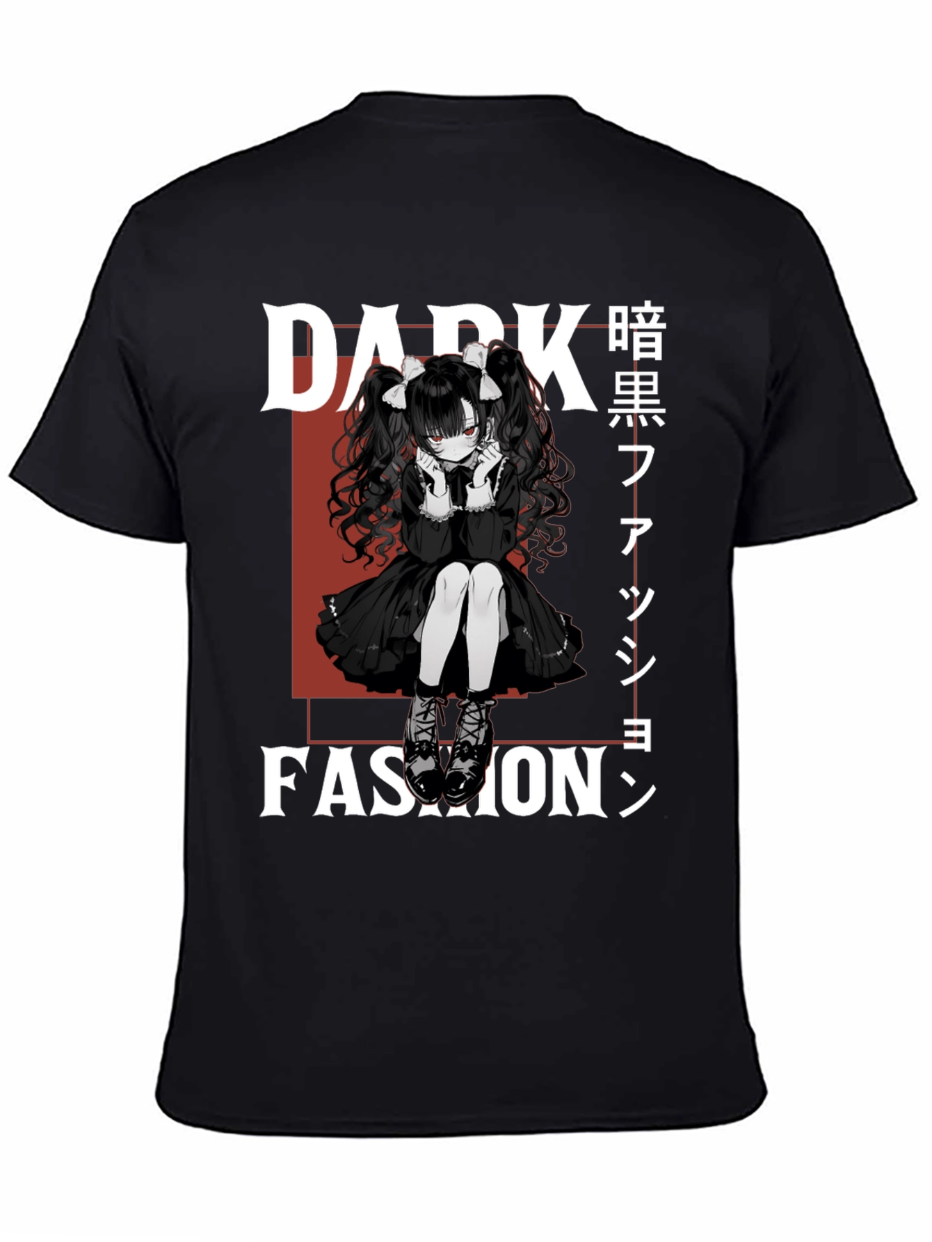Dark Fashion Anime Girl Graphic Tee
