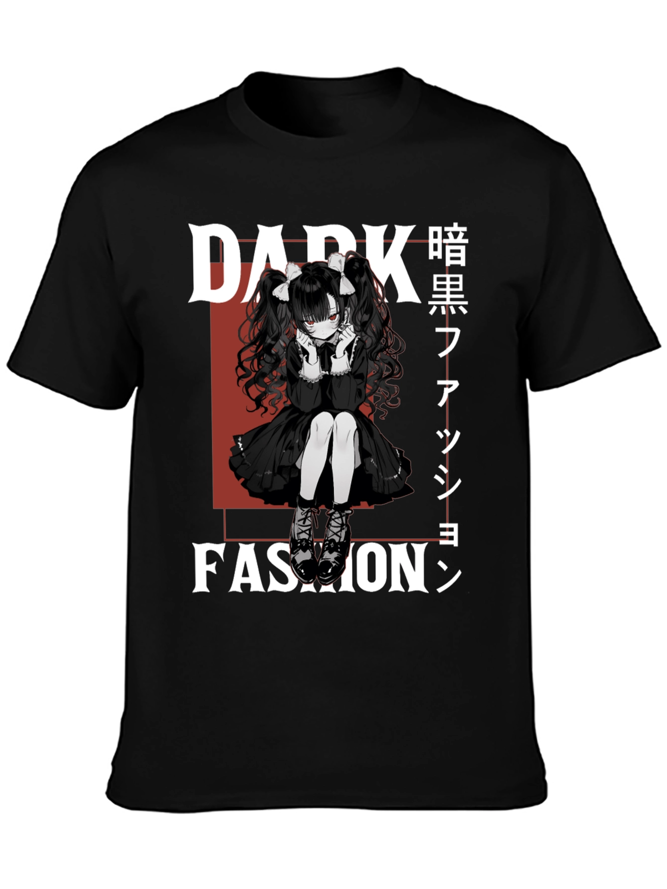 Dark Fashion Anime Girl Graphic Tee
