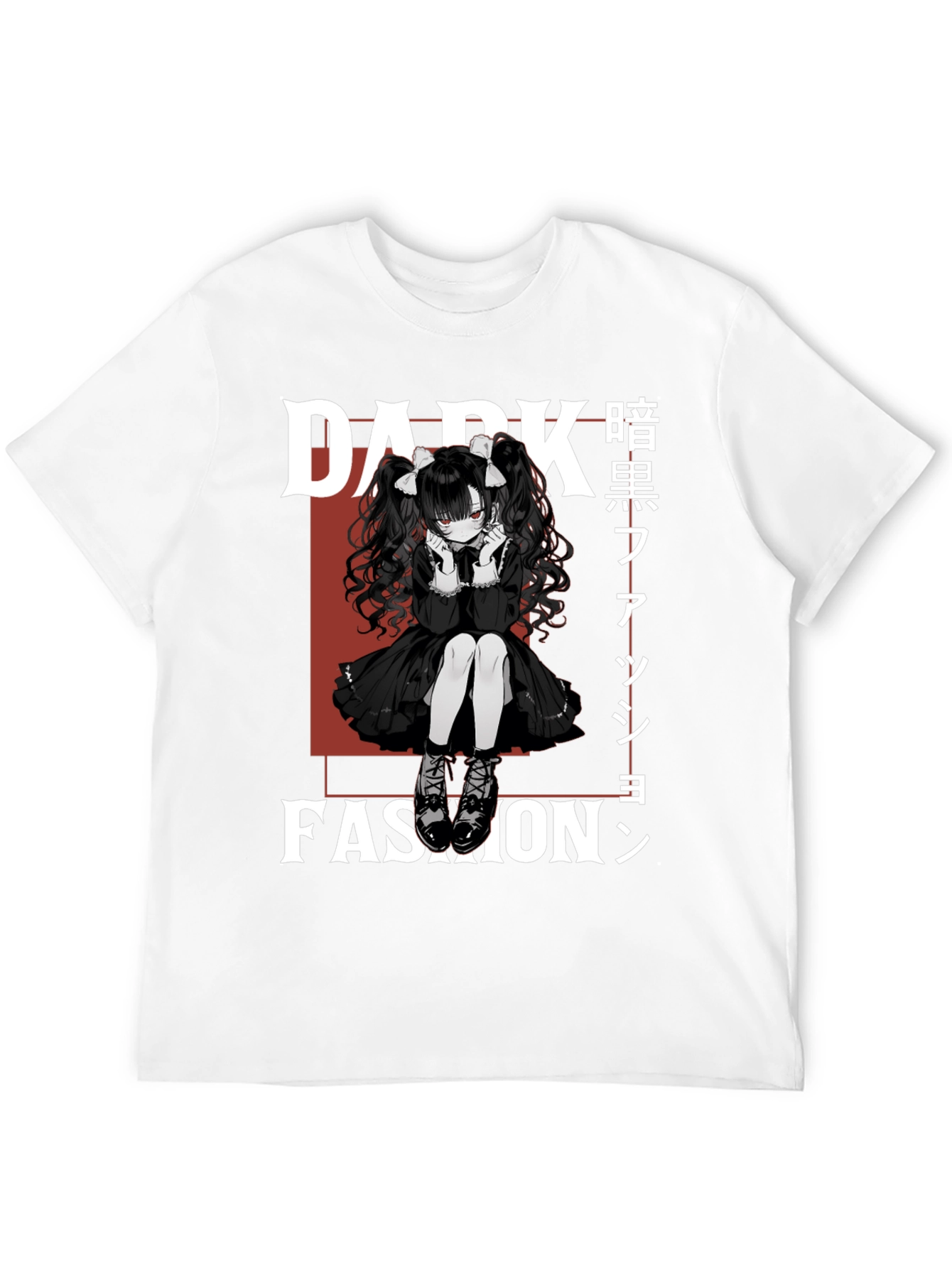 Dark Fashion Anime Girl Graphic Tee