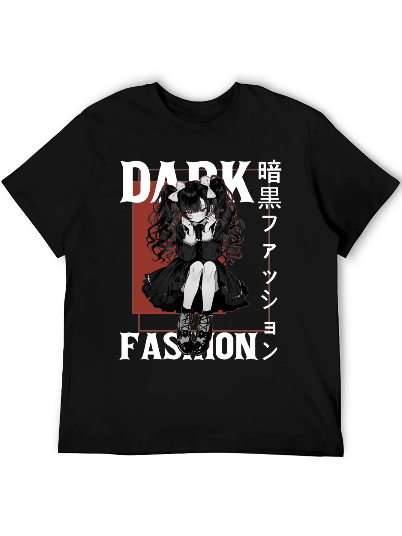 Dark Fashion Anime Girl Graphic Tee
