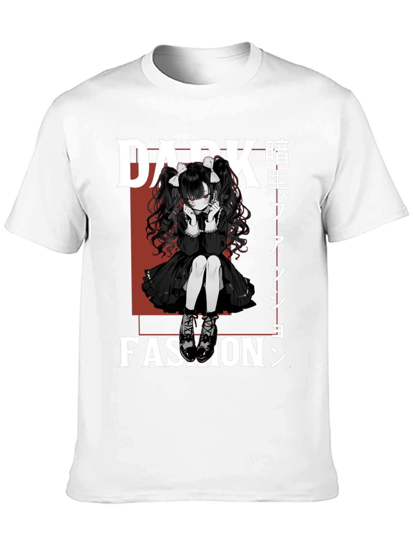 Dark Fashion Anime Girl Graphic Tee