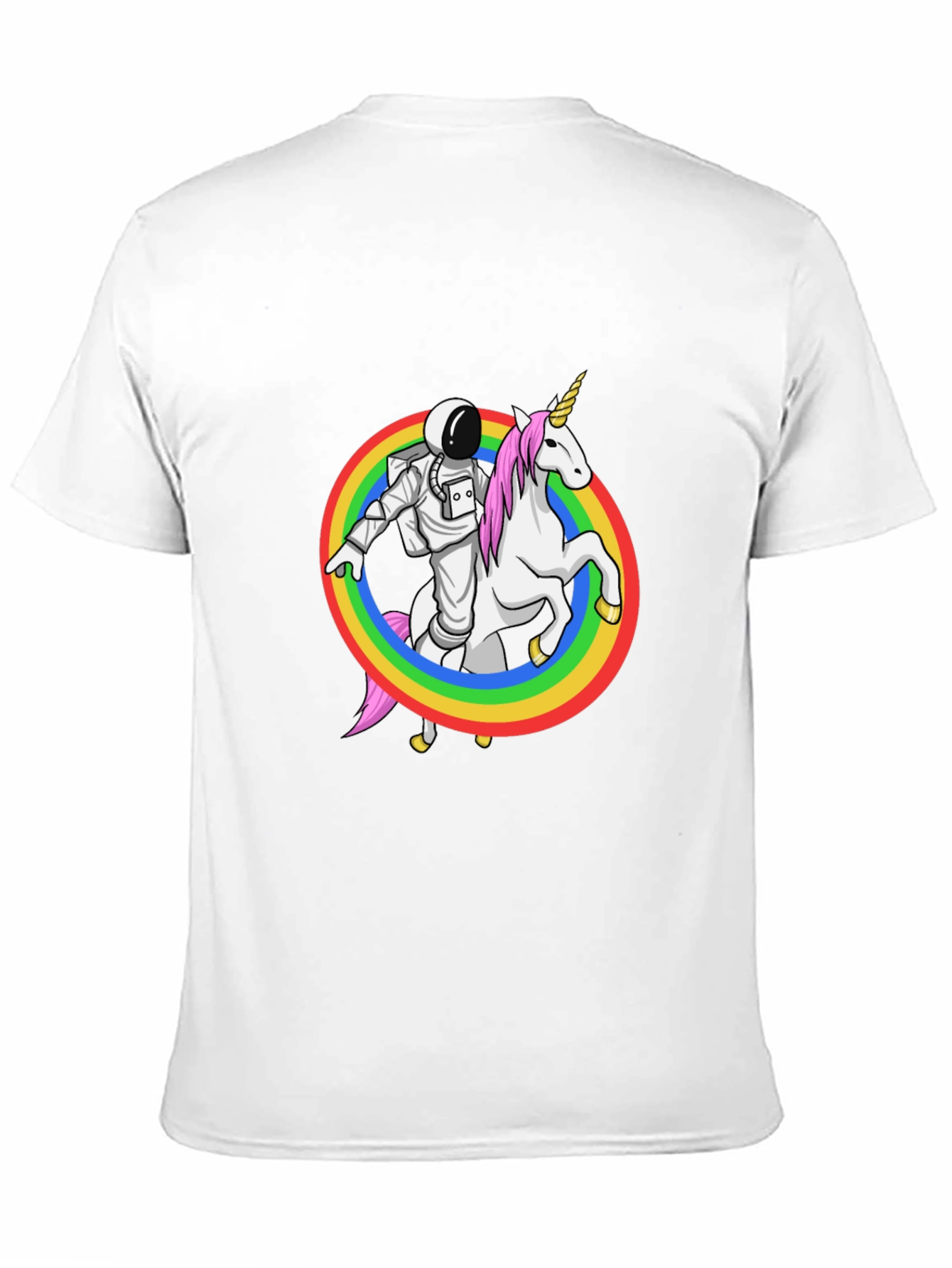Astronaut Riding Unicorn Rainbow Graphic Tee