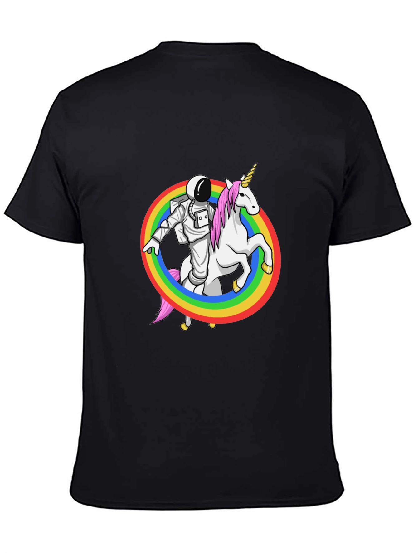 Astronaut Riding Unicorn Rainbow Graphic Tee