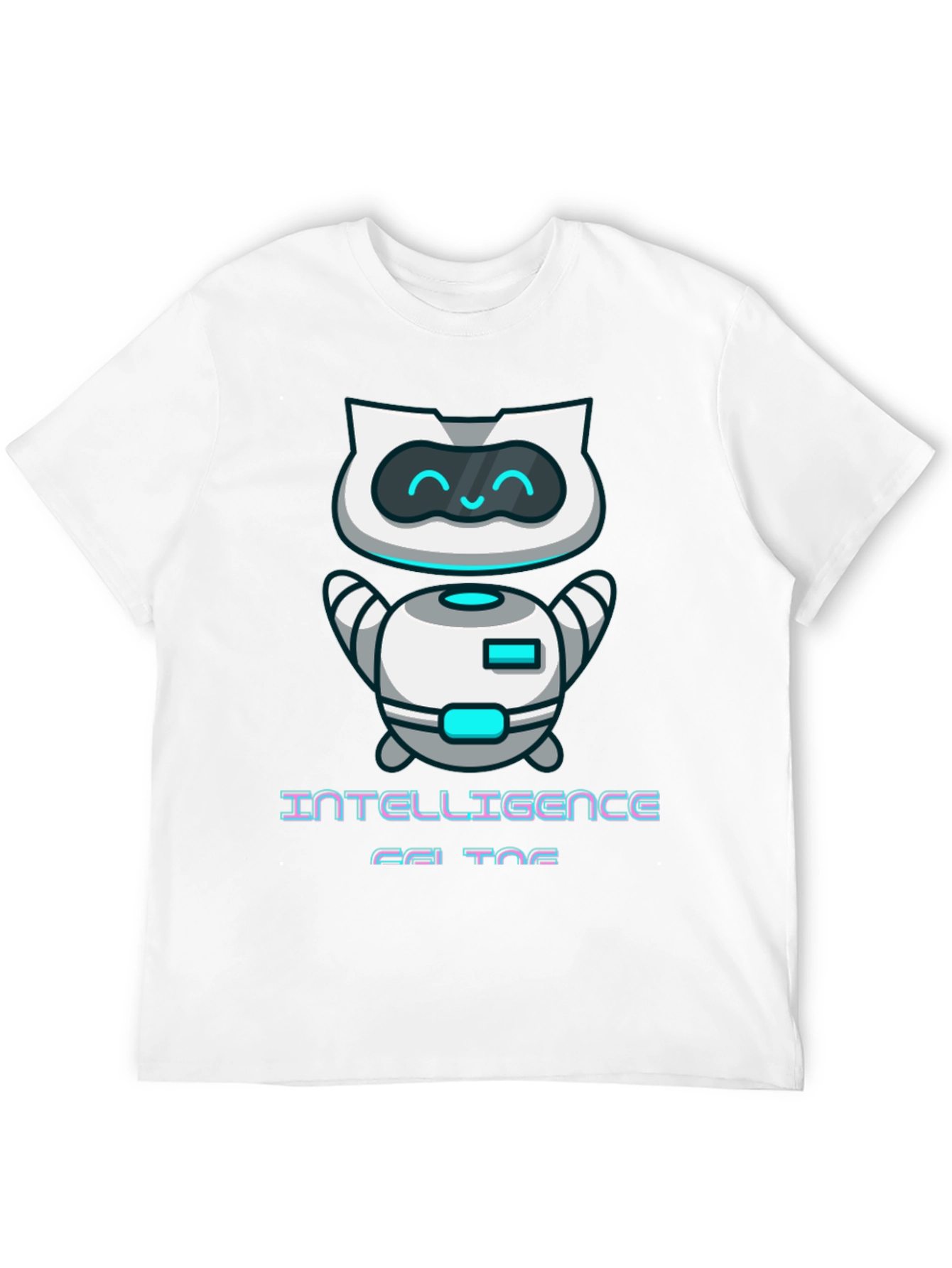 Intelligent Cat Bot Graphic T-Shirt