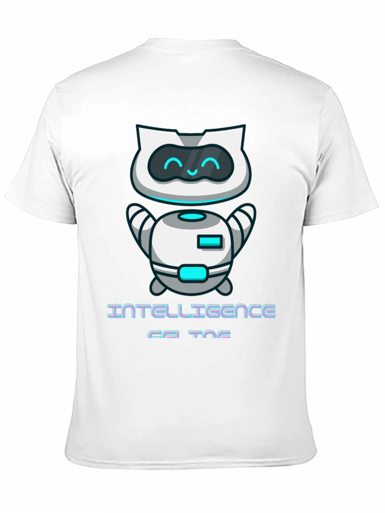 Intelligent Cat Bot Graphic T-Shirt