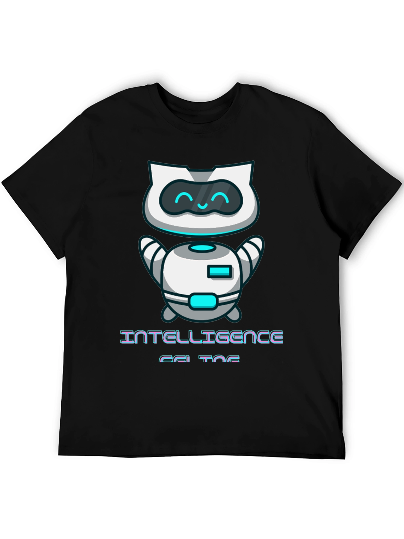 Intelligent Cat Bot Graphic T-Shirt