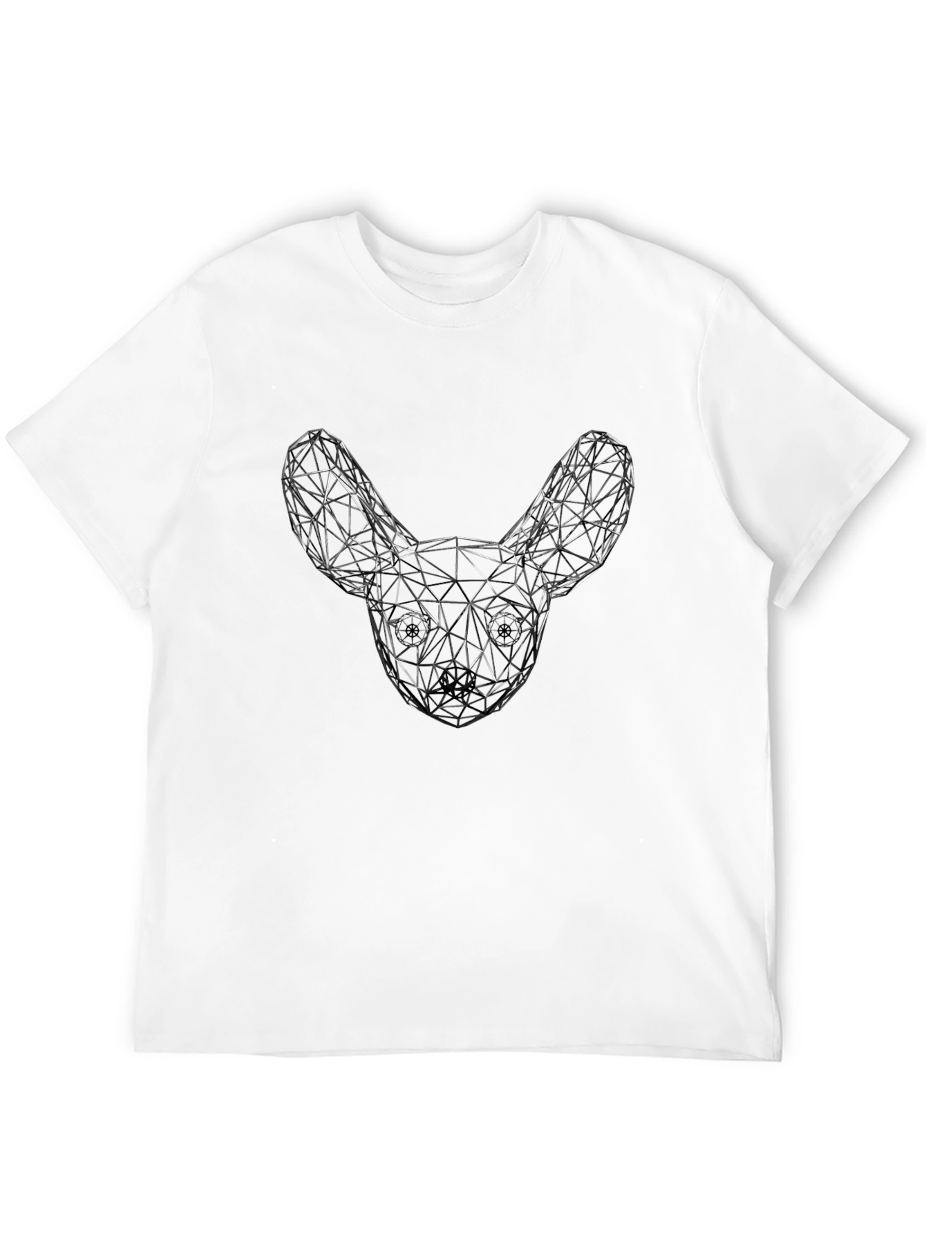 Geometric Dog Head Graphic T-Shirt