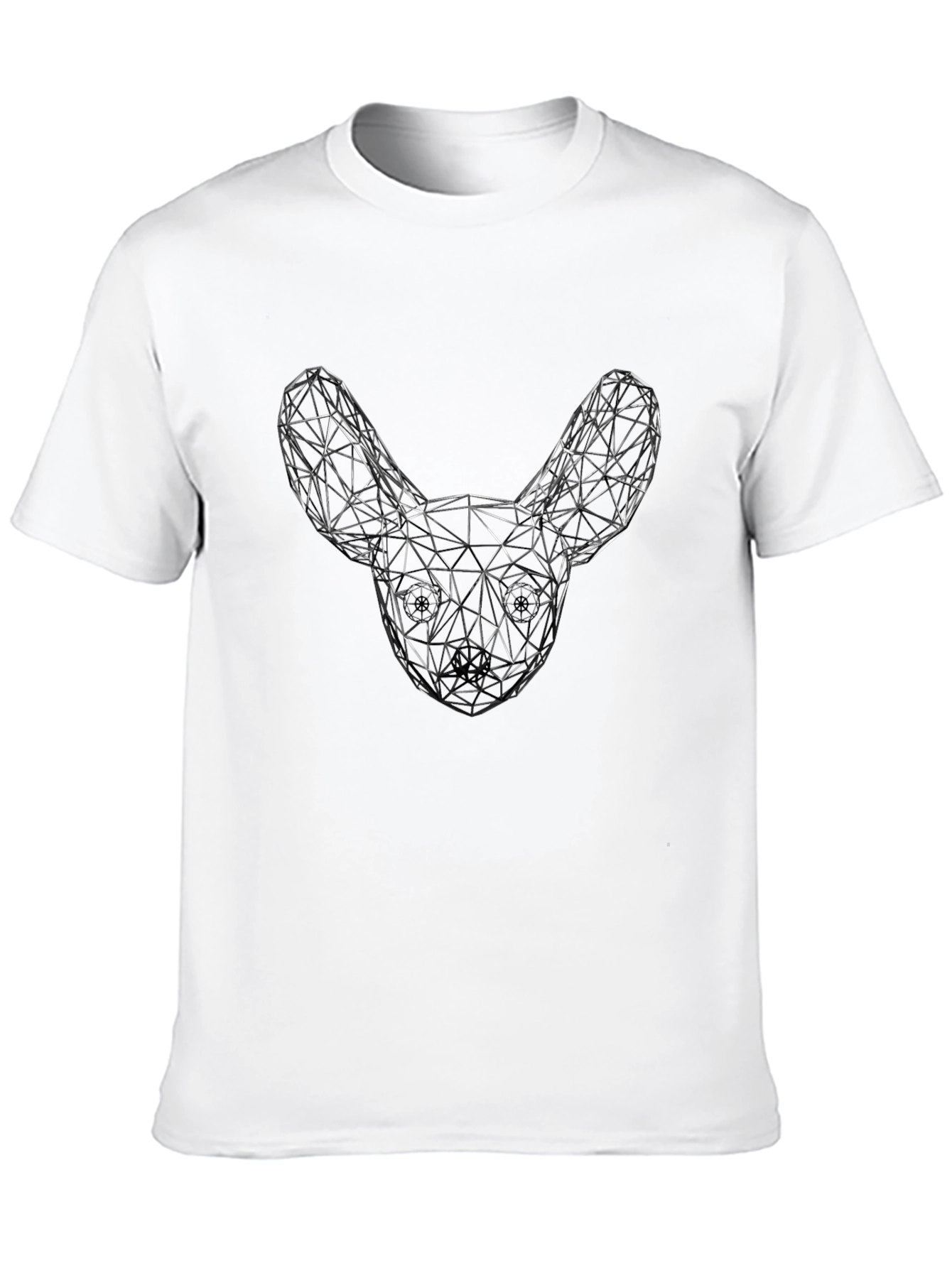 Geometric Dog Head Graphic T-Shirt