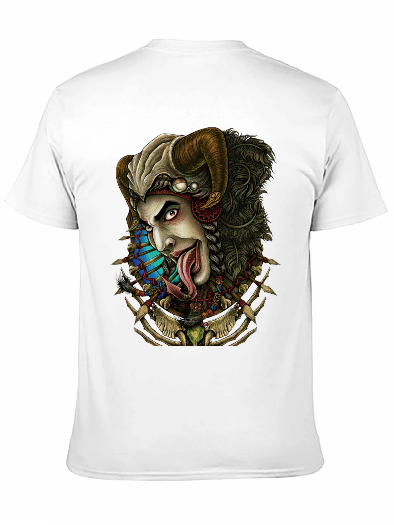 Horned Devil Graphic Print Black T-Shirt