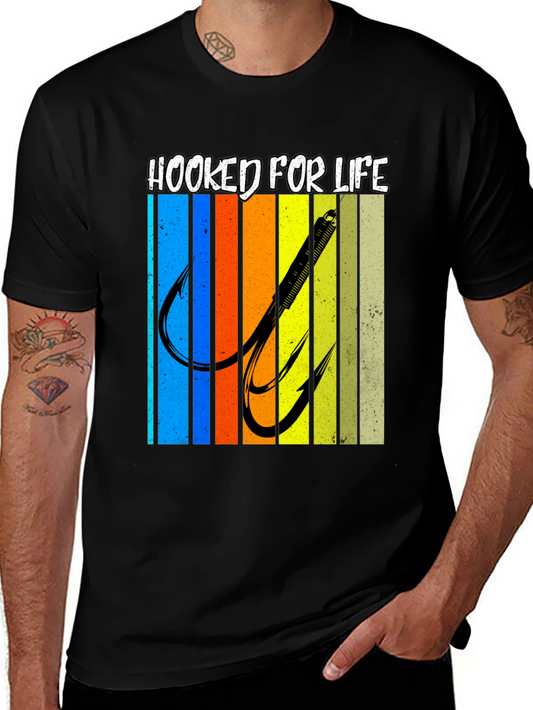 Hooked For Life Fishing T-Shirt
