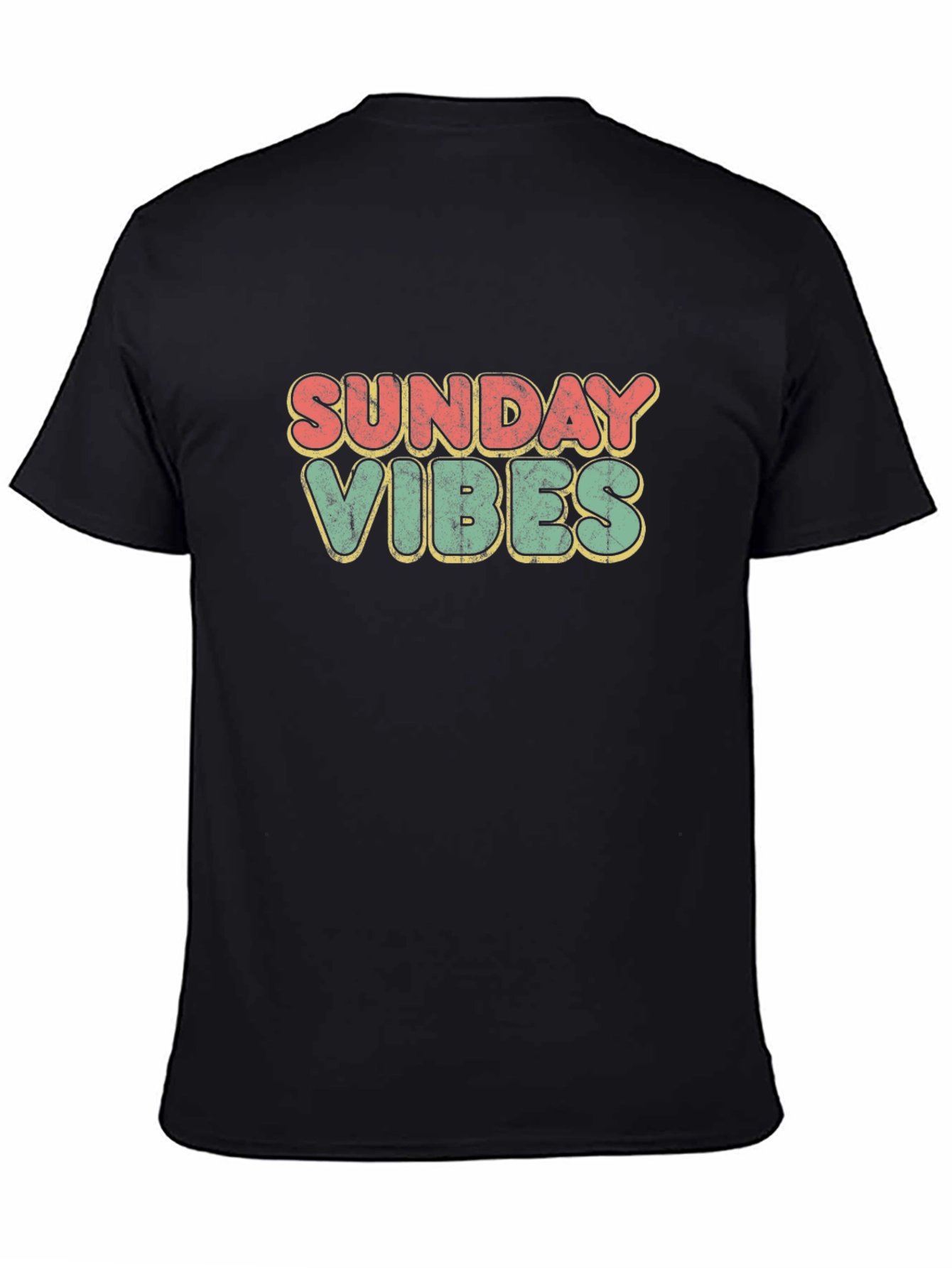 Sunday Vibes Retro Graphic Tee - Black
