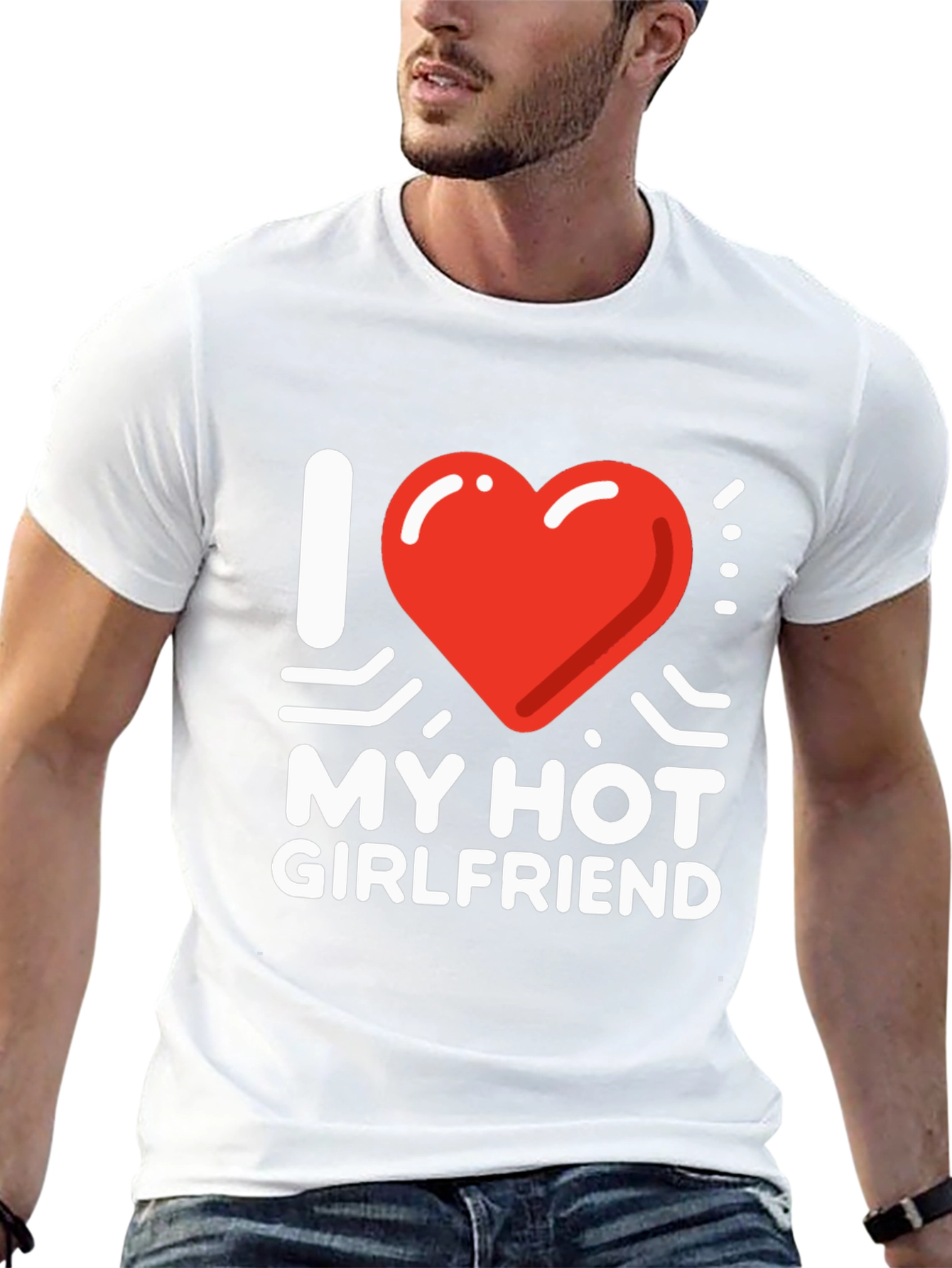 I Heart My Hot Girlfriend Graphic Tee - Black