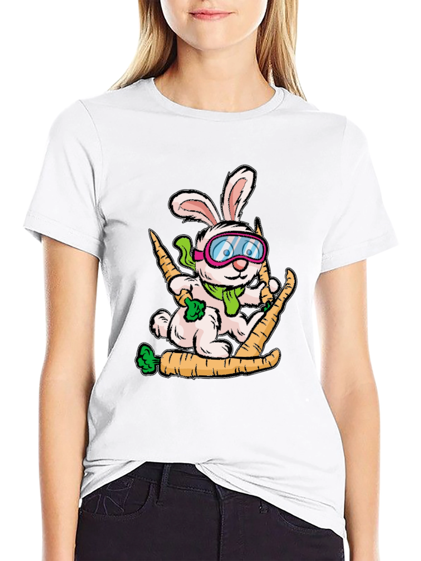 Skiing Bunny Graphic Tee