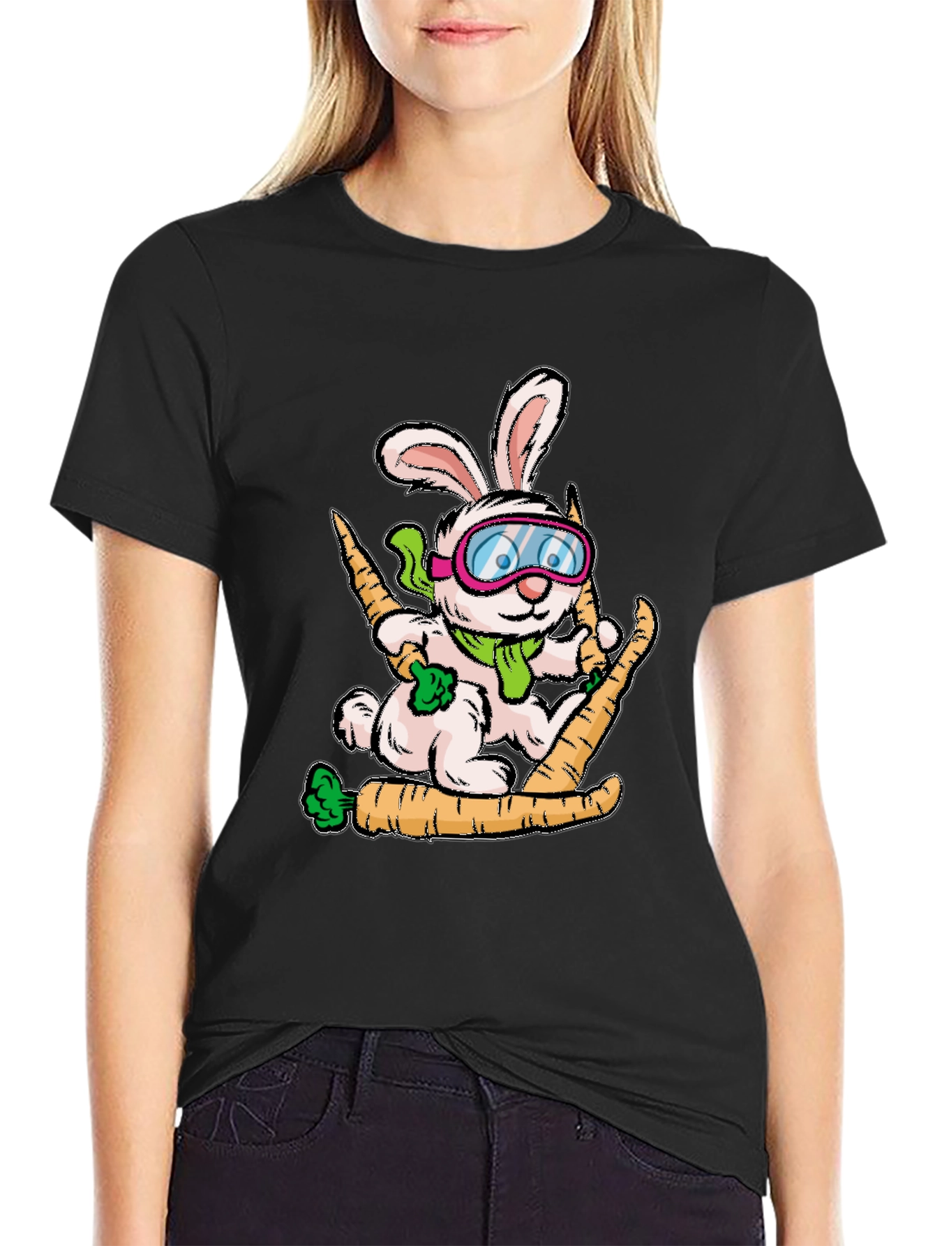 Skiing Bunny Graphic Tee