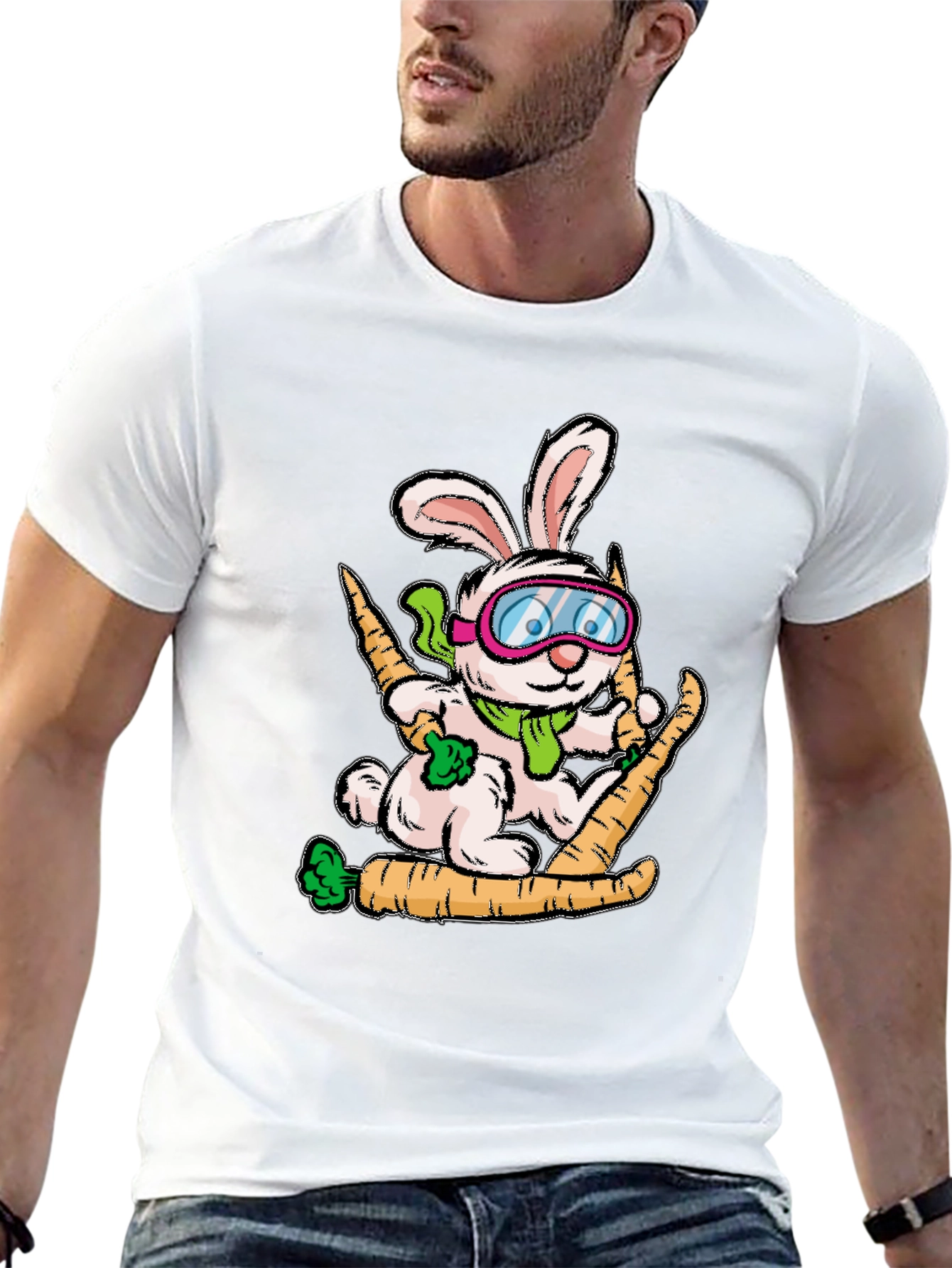 Skiing Bunny Graphic Tee