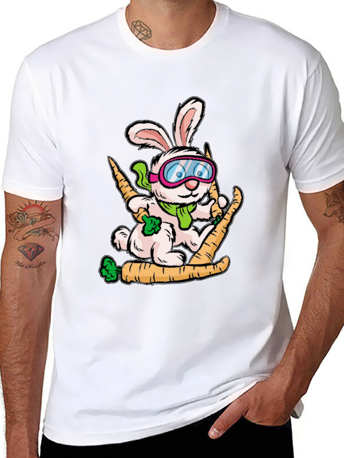 Skiing Bunny Graphic Tee